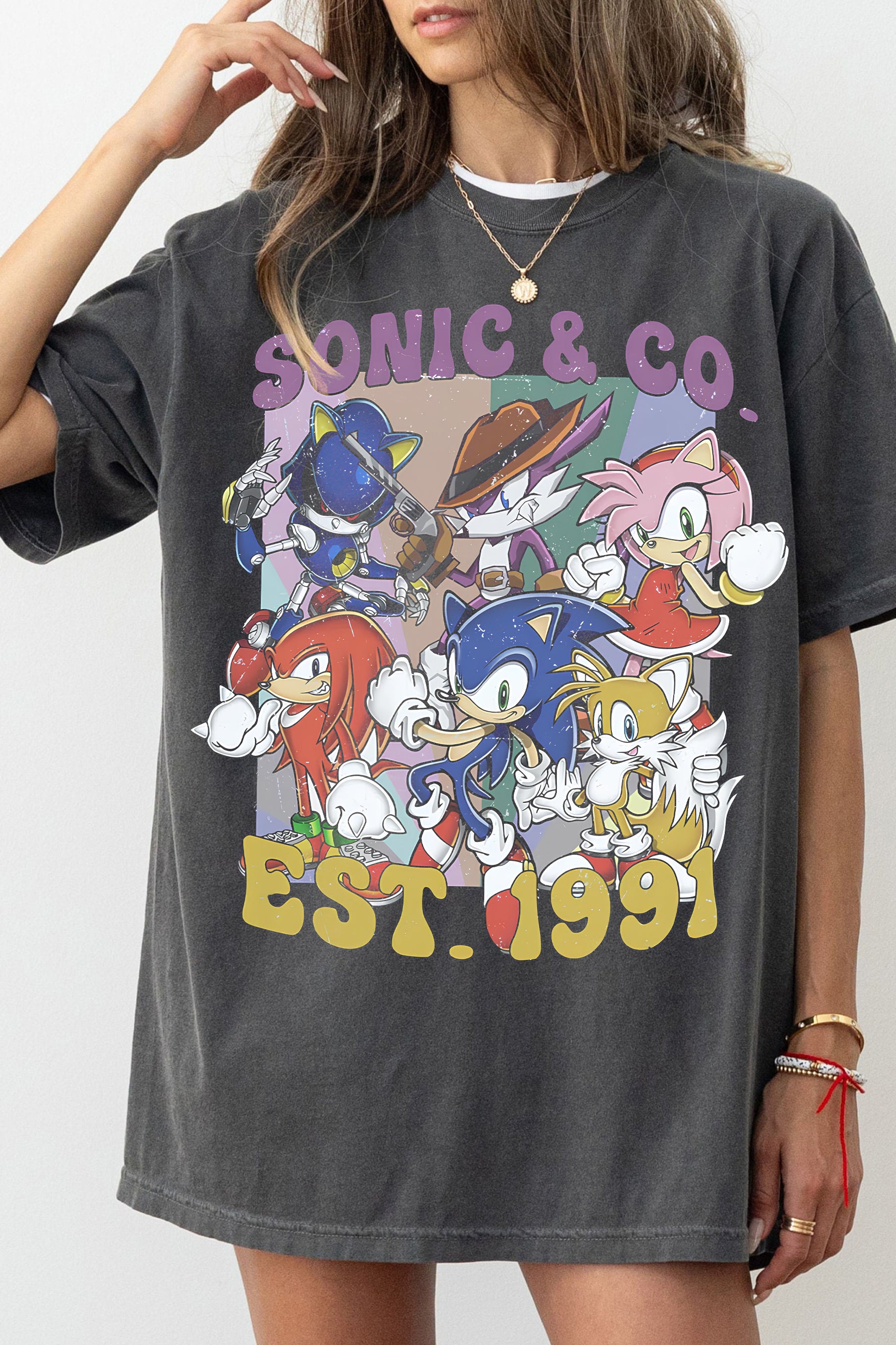 New Vintage 1991 Sonic The Hedgehog and Co. Tee For Women