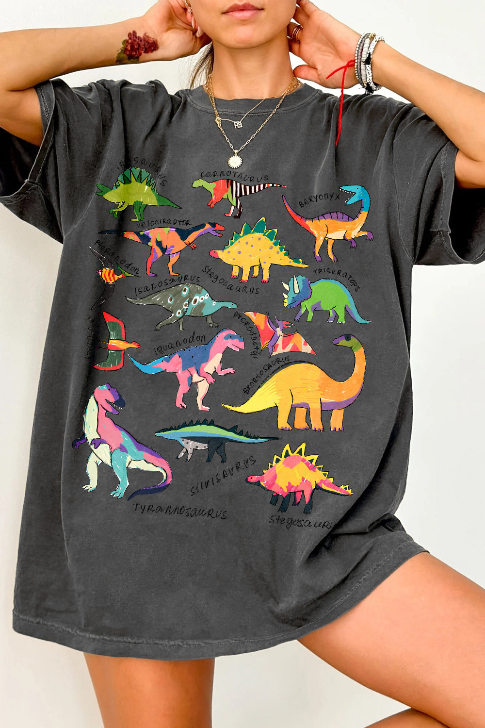 New Types Of Dinosaur Vintage Tee For Women