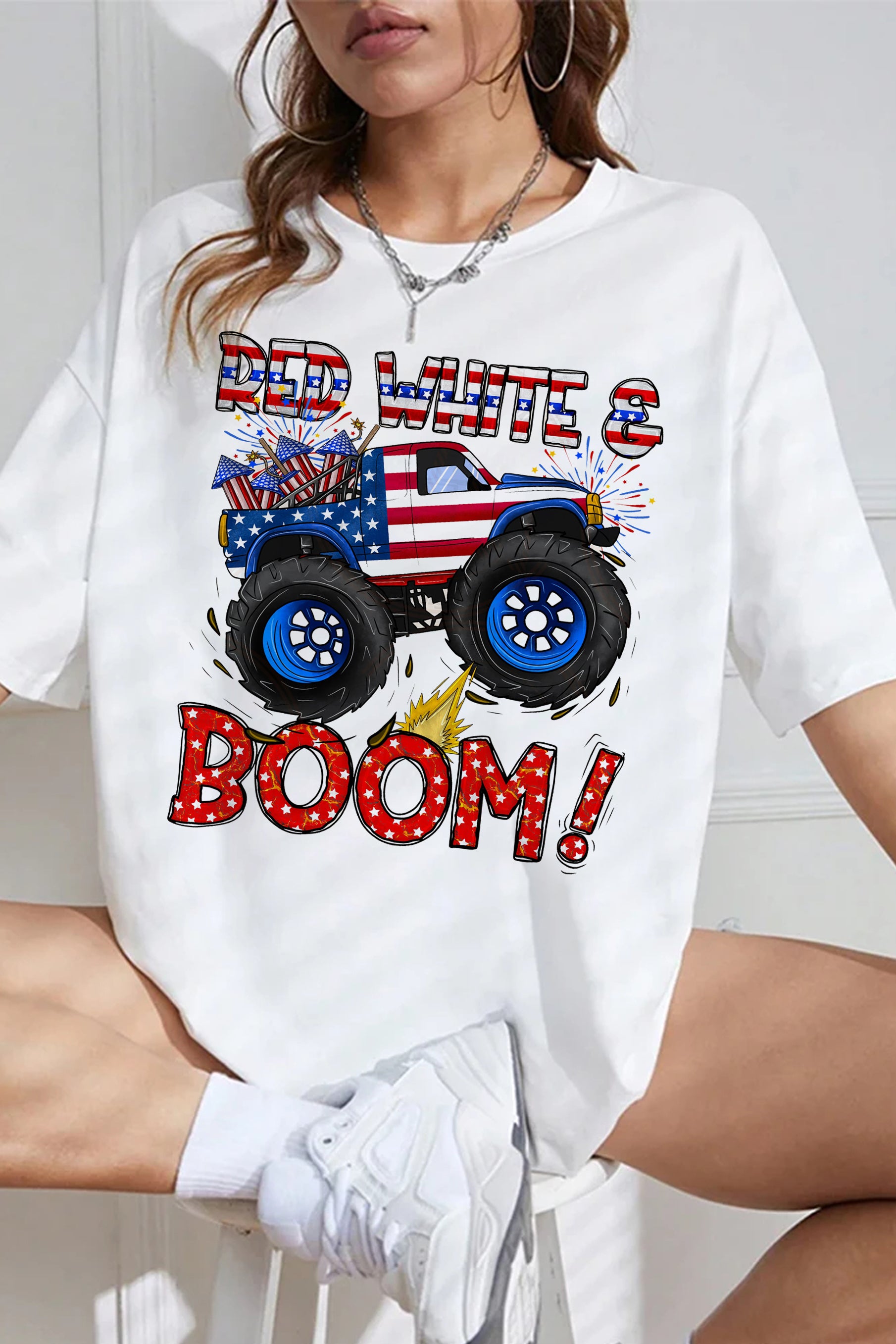 New Truck Design 4th of July Tee For Women