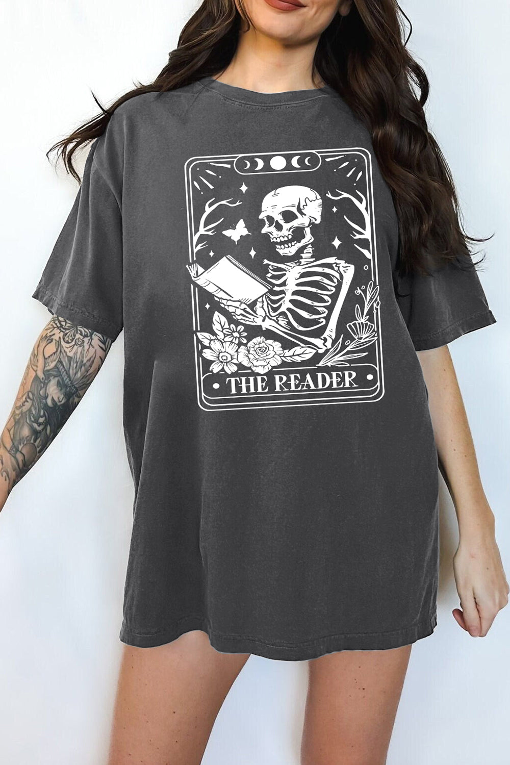 The Reader Tarot Card Skeleton Reading Tee For Women
