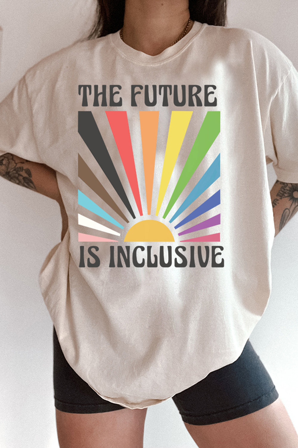 New The Future is Inclusive Rainbow Pride Tee For Women
