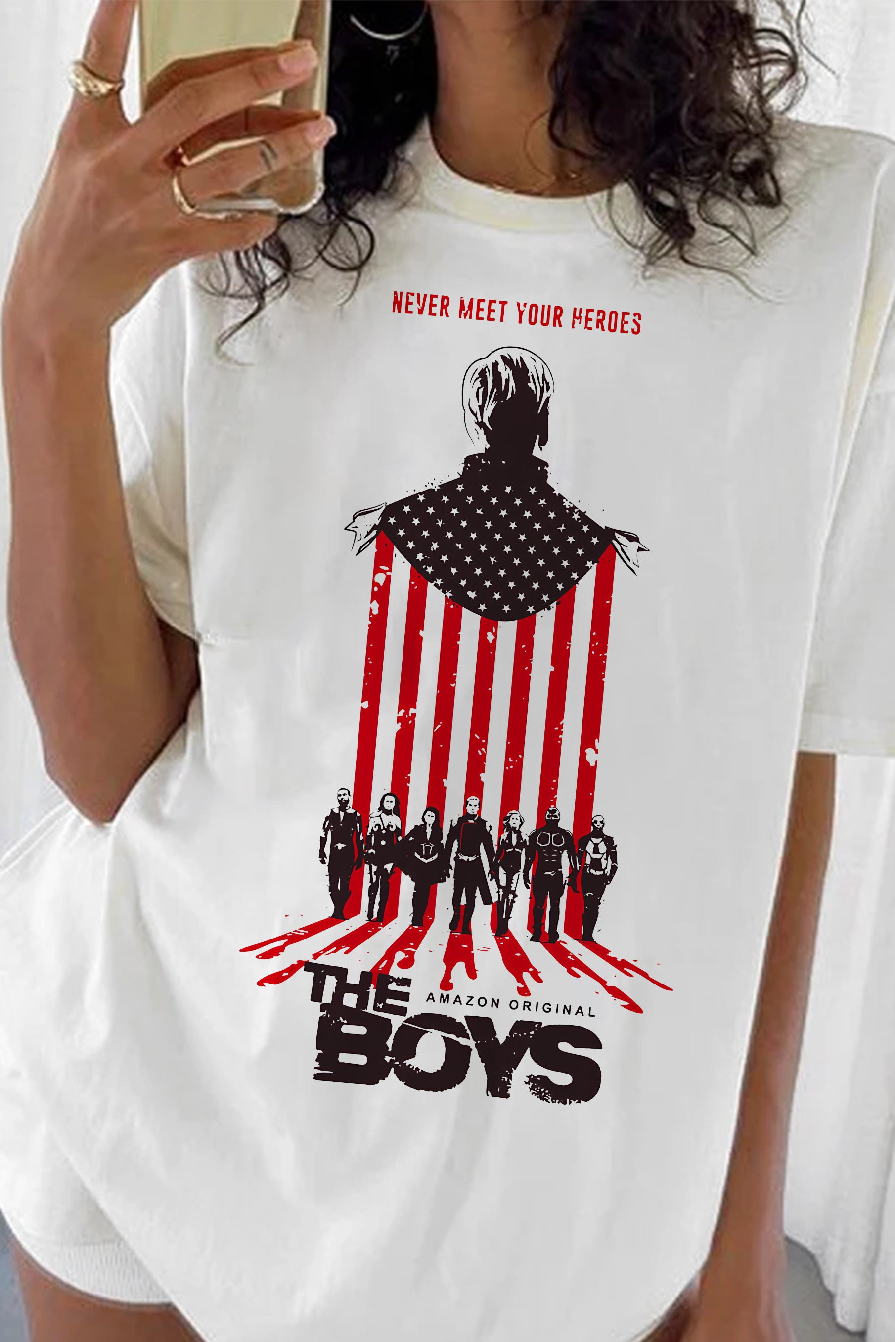 New The Boys Never Meet Your Heroes Tee For Women