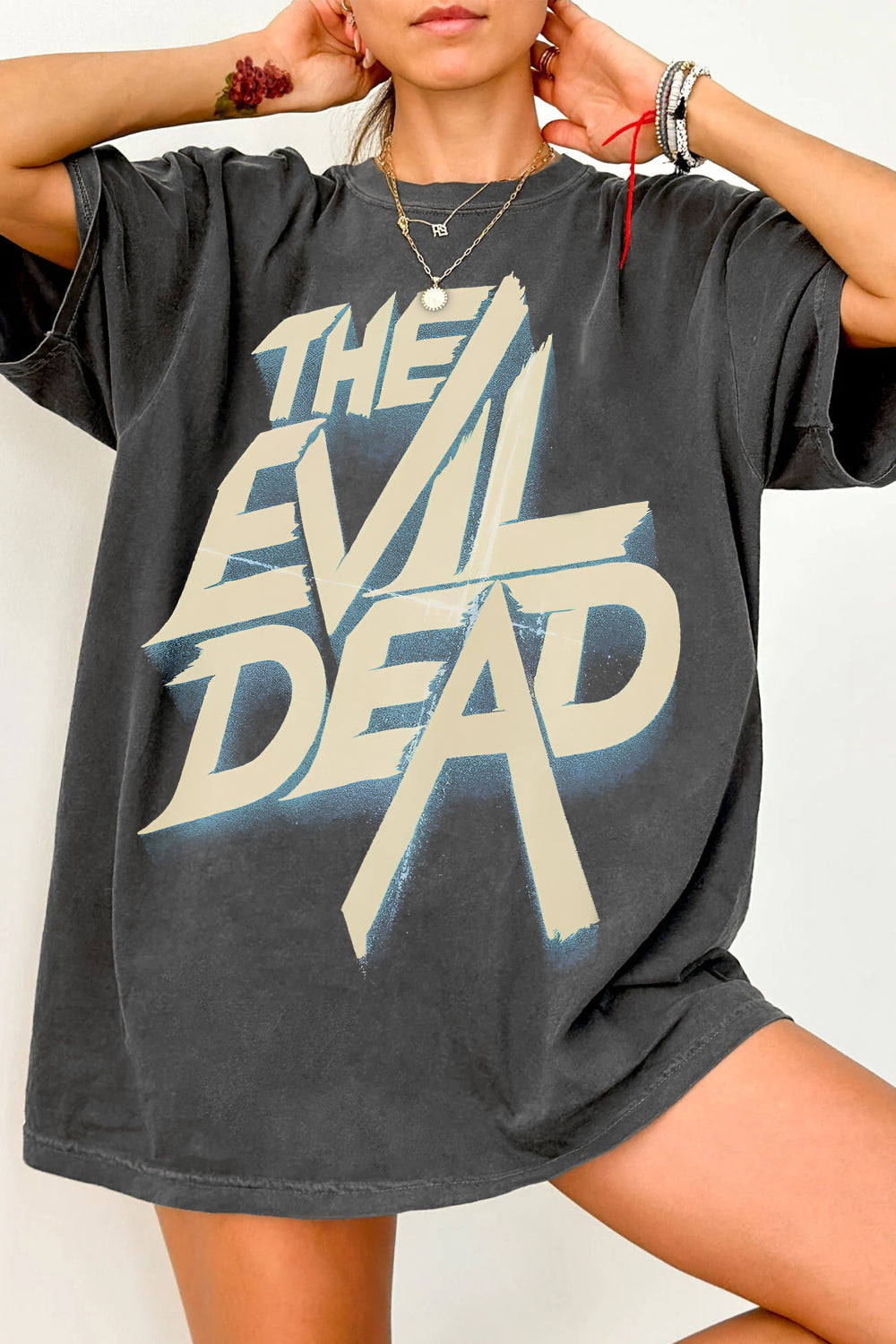 New The Evil Dead Graphic Horror Movie Tee For Women