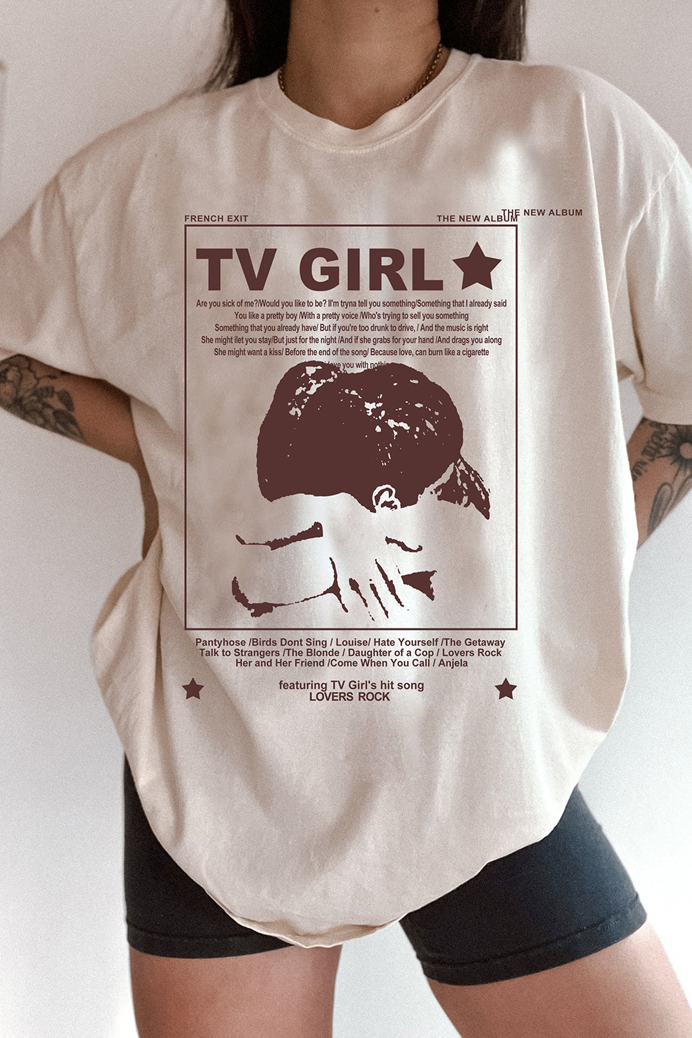 New T.v Girl French Exit Album Poster Merch Tee For Women