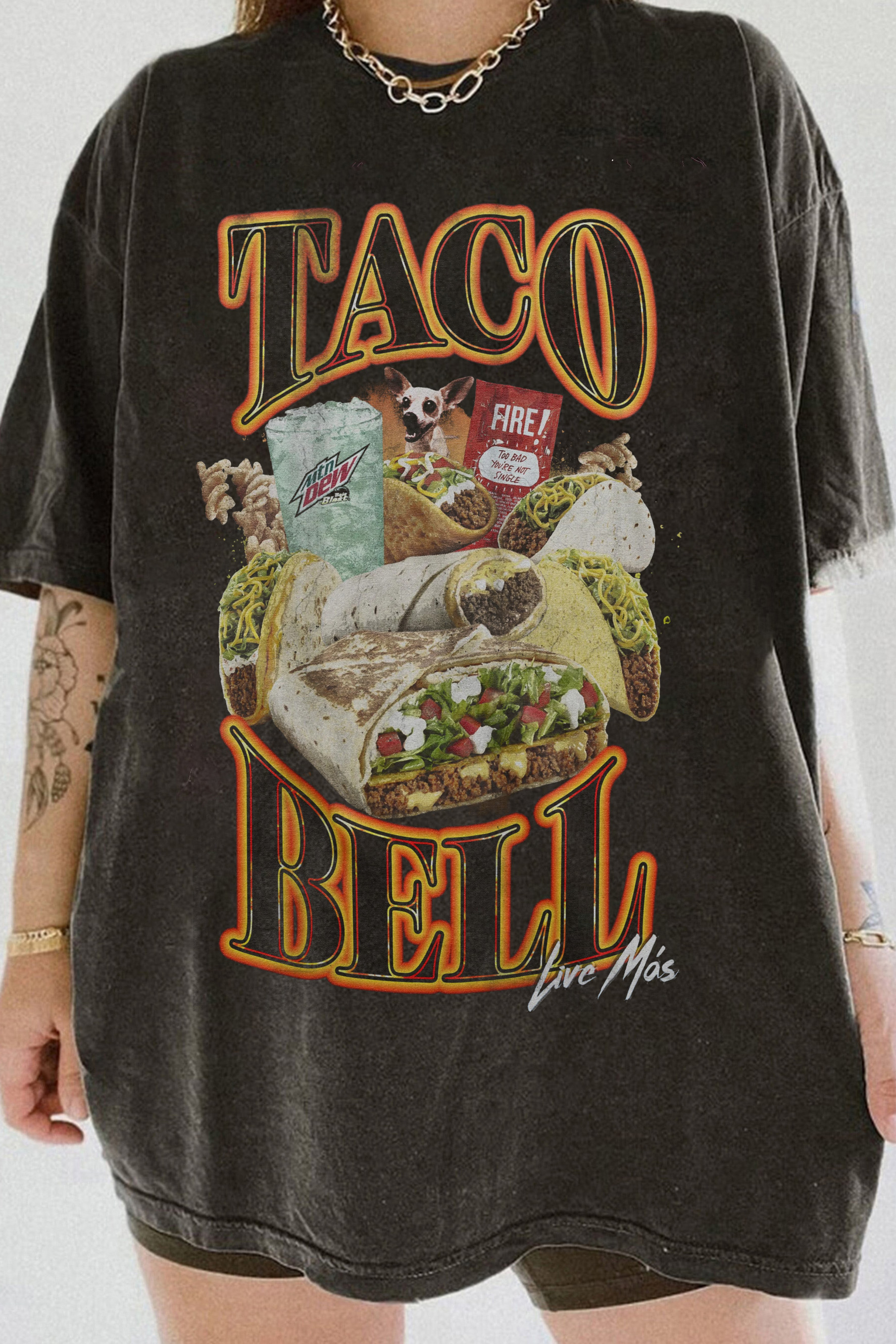 New Taco Bell 90’s Bootleg Tee For Women
