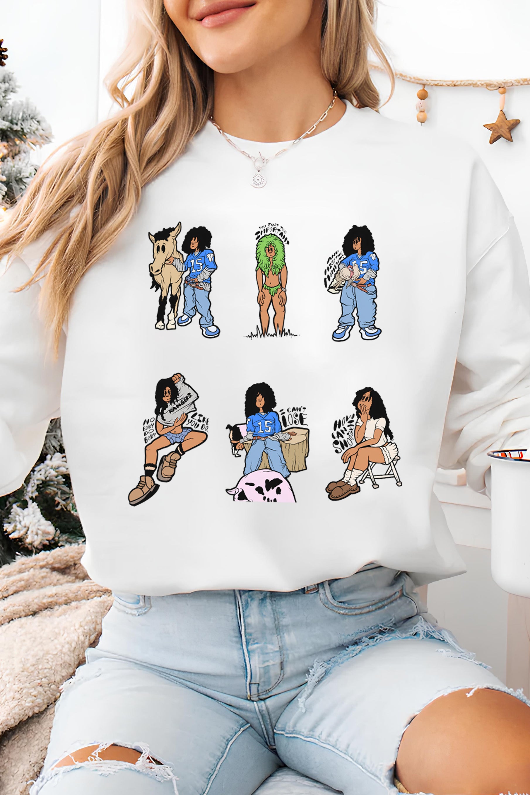 New SZALANA slides Fleece Sweatshirt For Women