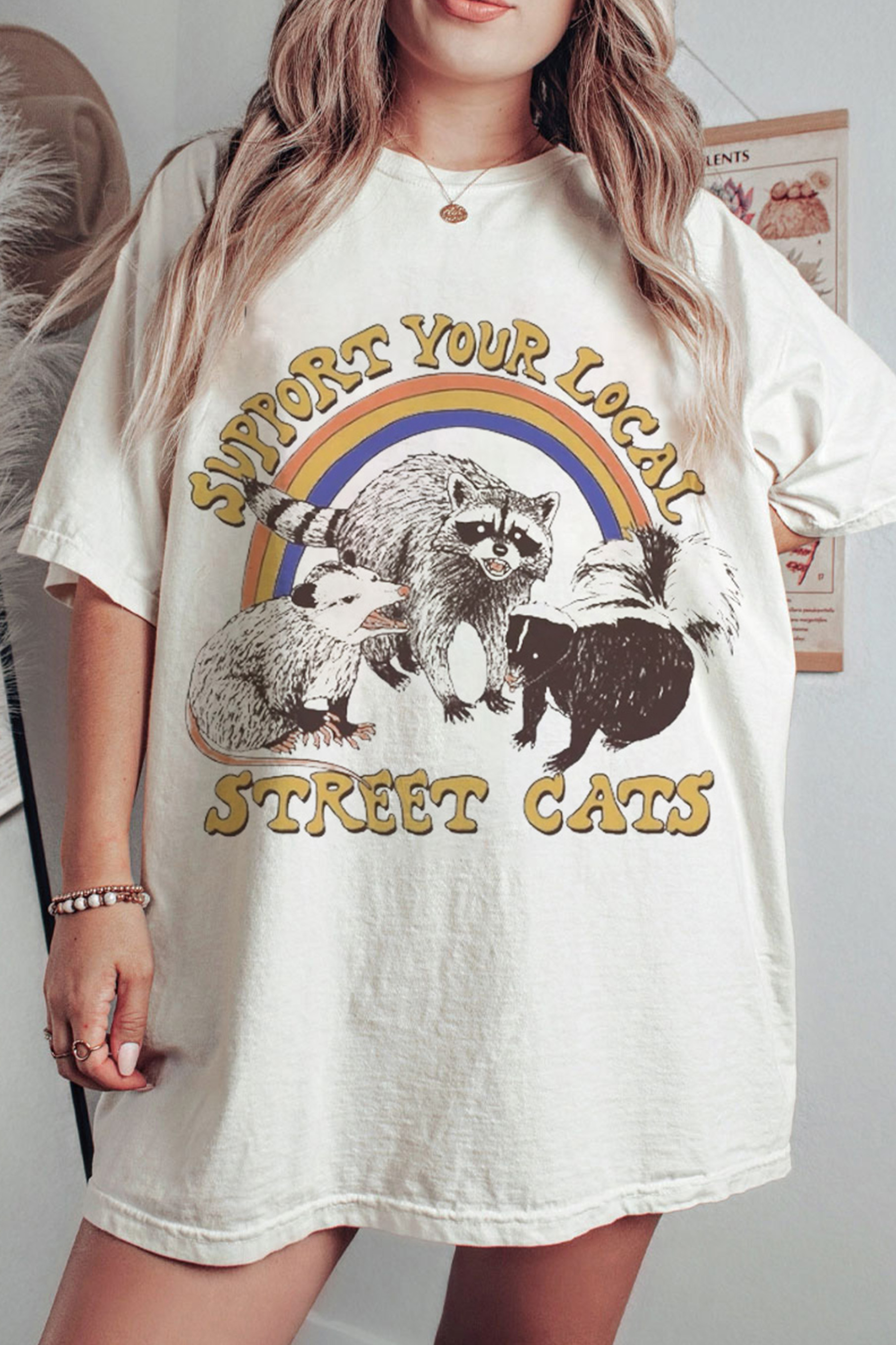 Support Your Local Street Cats Animal Pet Love Tee For Women