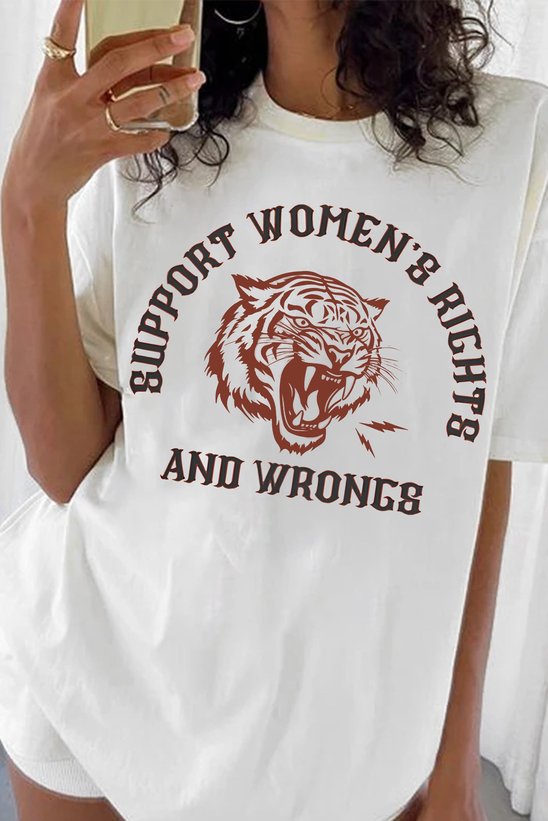 Support Women's Rights and Wrongs Feminism Tee For Women