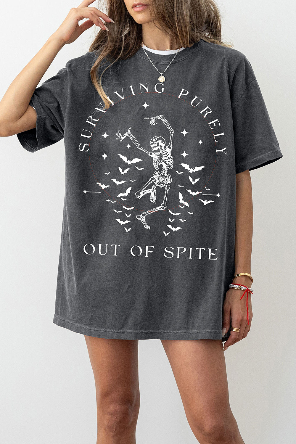 Surviving Purely out of Spite Skull Tee For Women