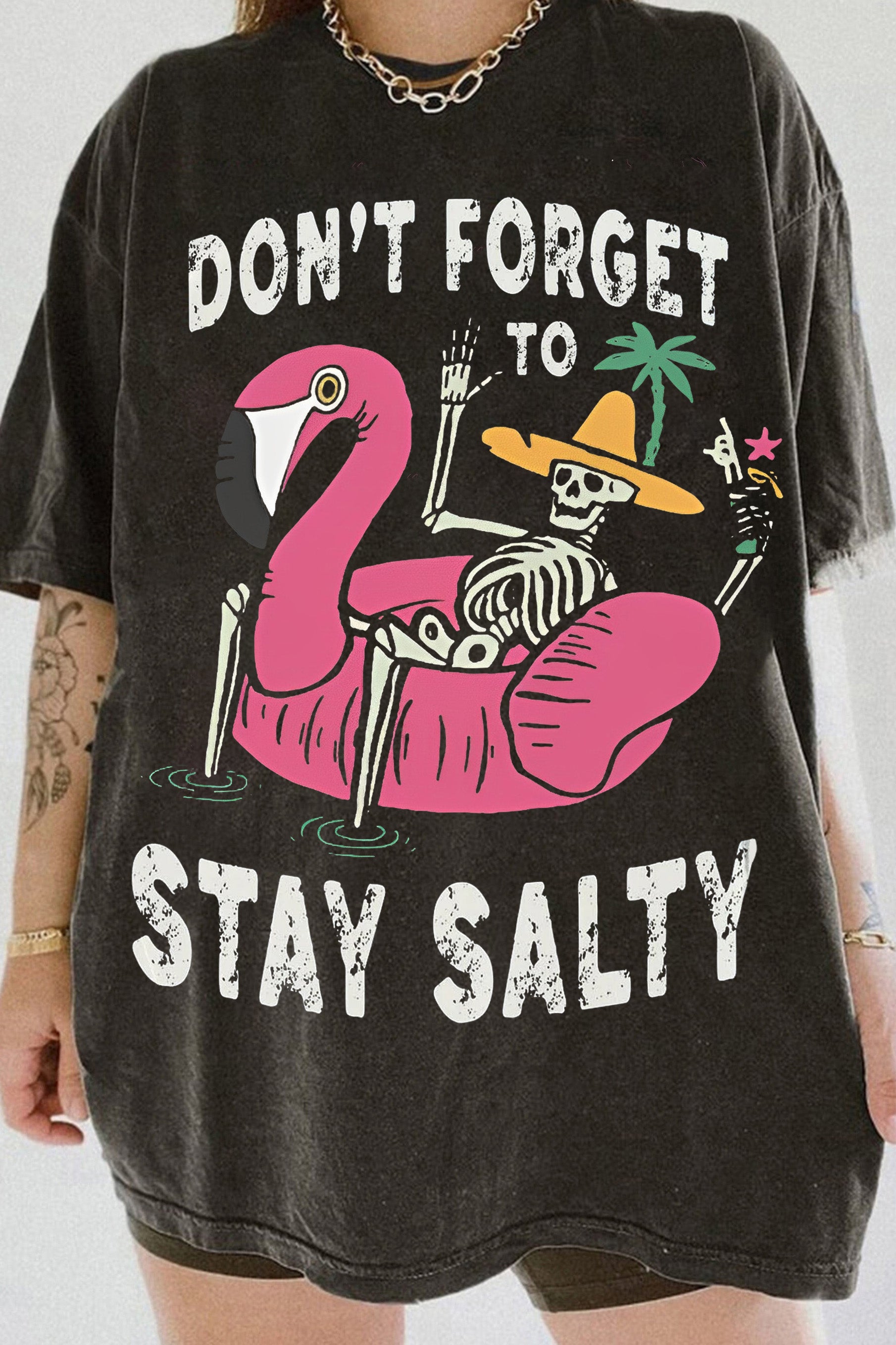 Stay Salty Salty Skeleton Tee For Women
