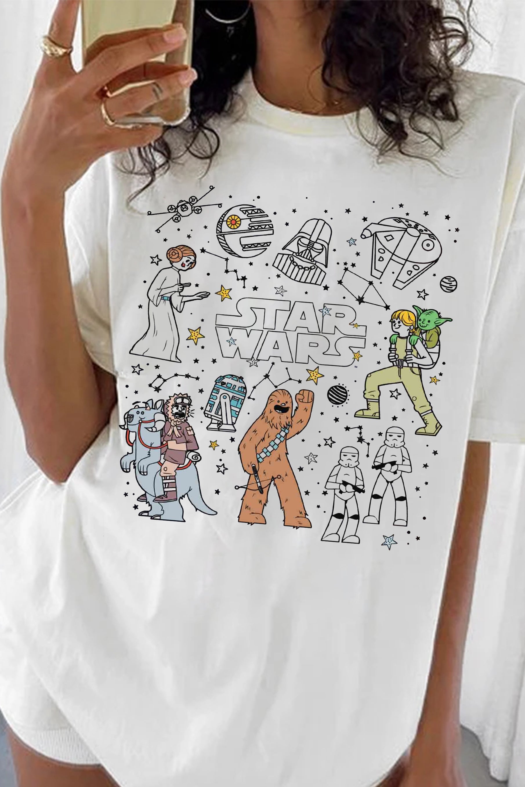 New Star Wars Characters Group Shot Constellation Tee For Women