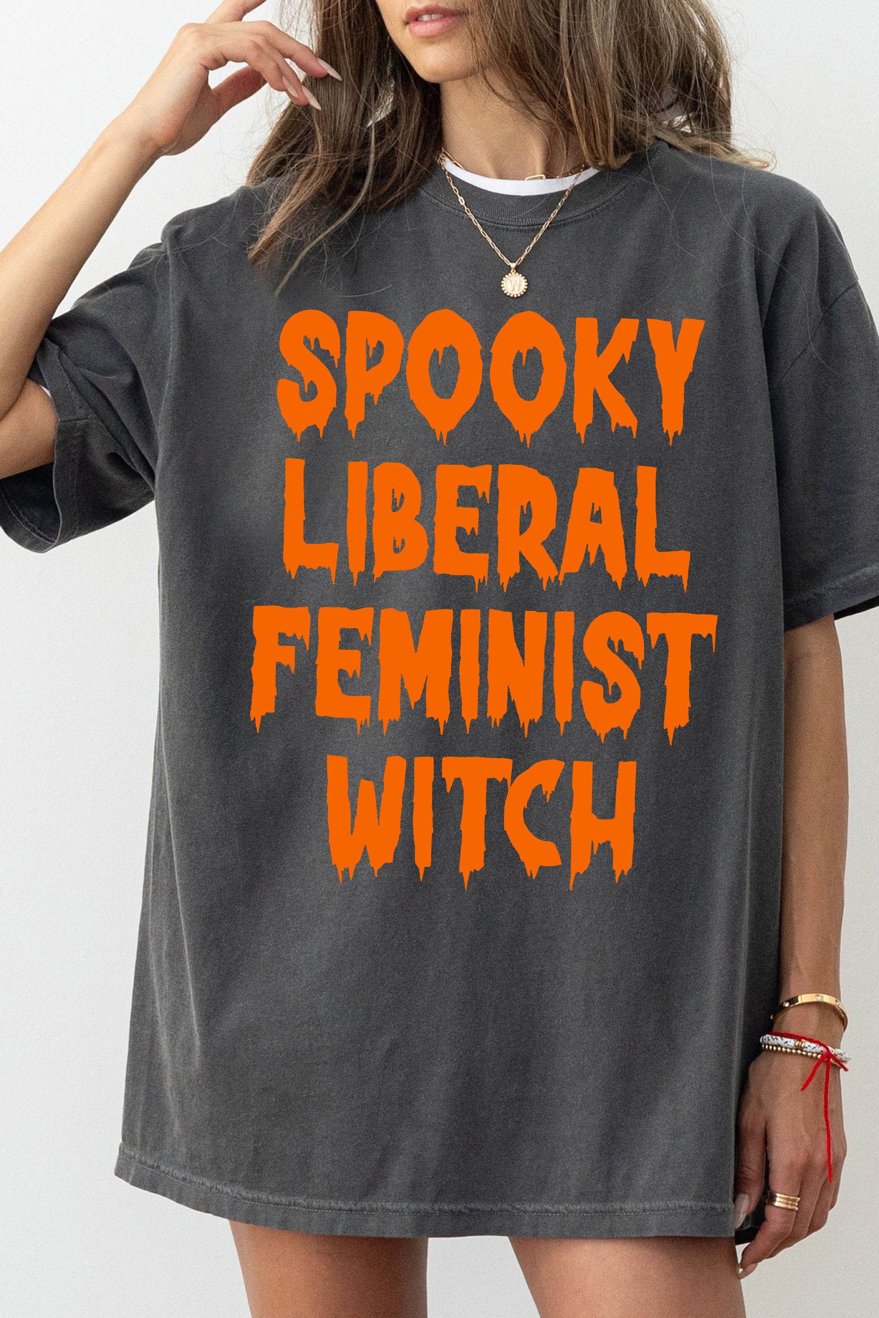 New Spooky Liberal Witch Tee For Women