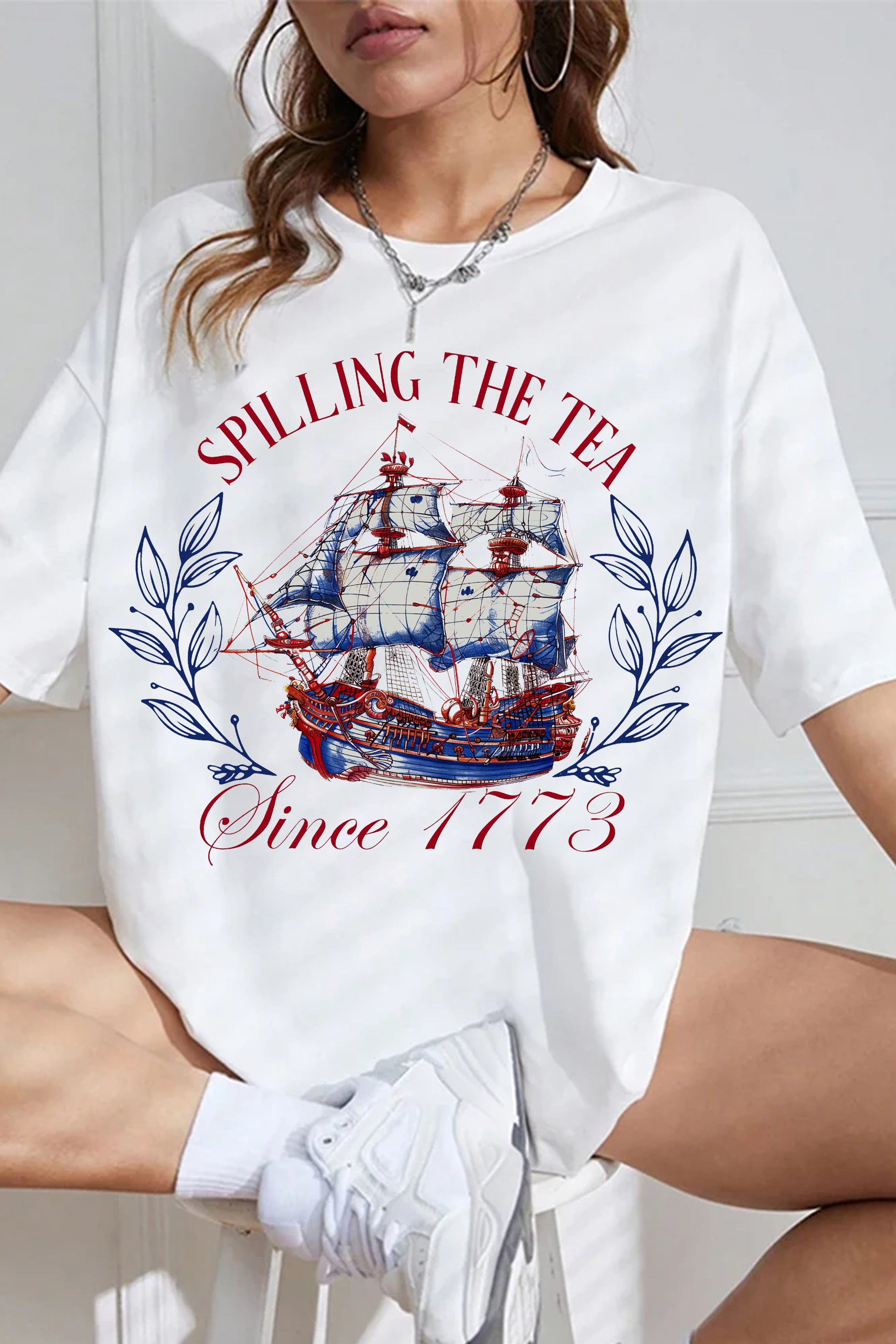 Spilling The Tea Since 1773 4th Of July Tee For Women
