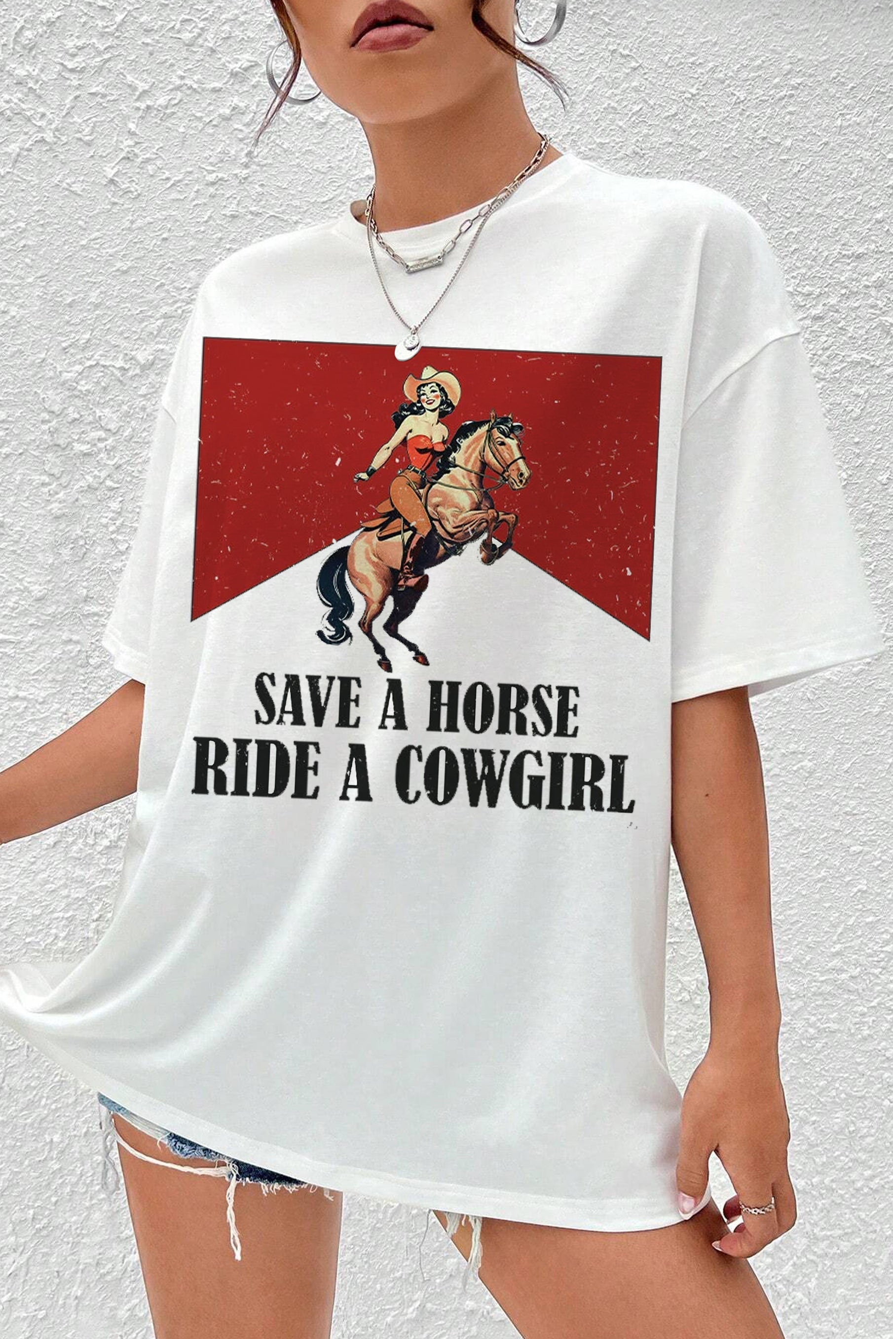 New Save A Horse Ride A Cowgirl LGBT Pride Month Tee For Women