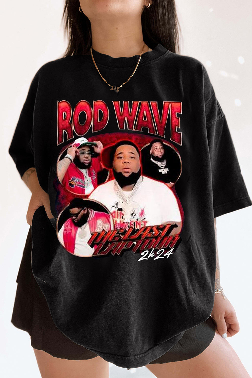 New Rod Wave Last Lap Tour Graphic Tee For Women