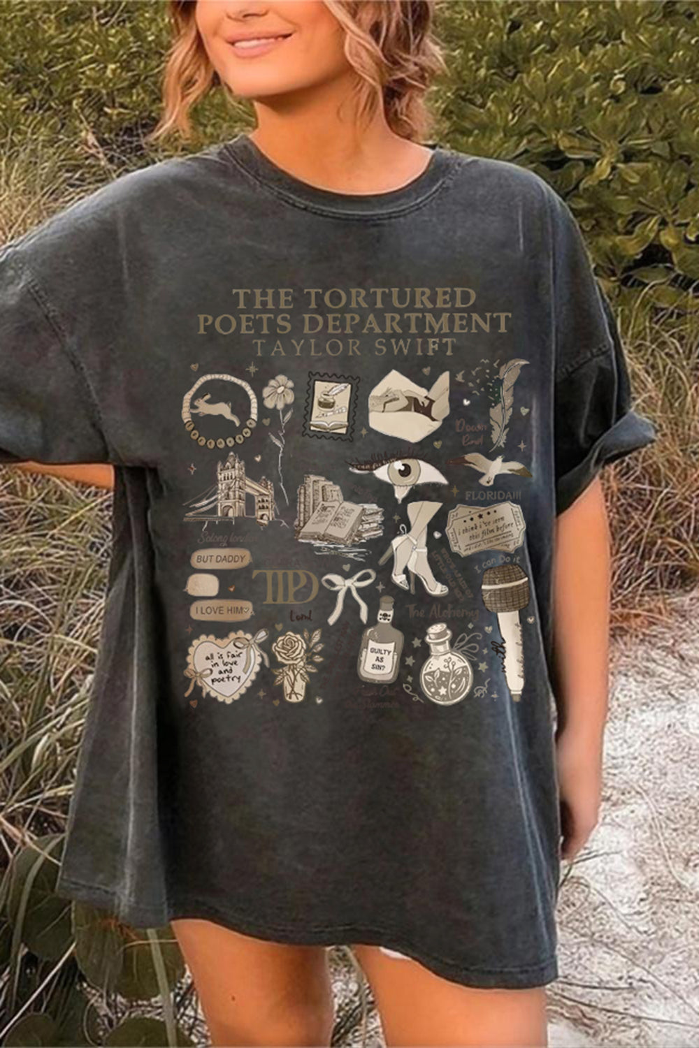 Retro The Tortured Poet Department Tracklist Tee For Women