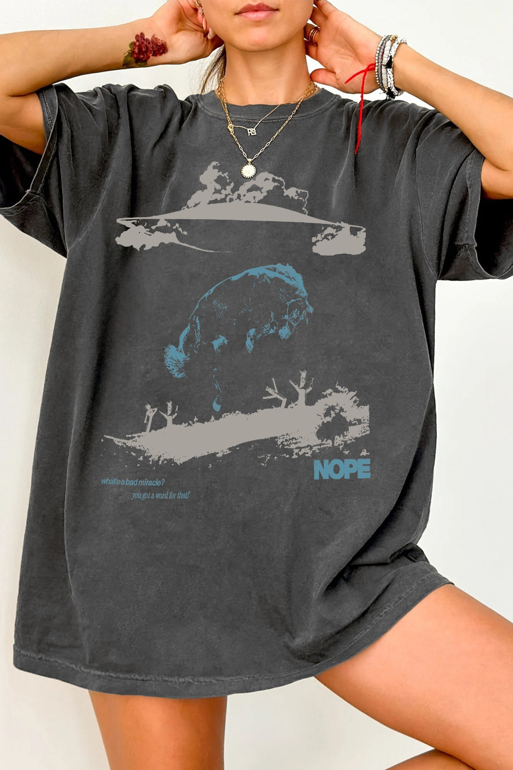 New Retro Horror Movie Alien UFO Film Tee For Women