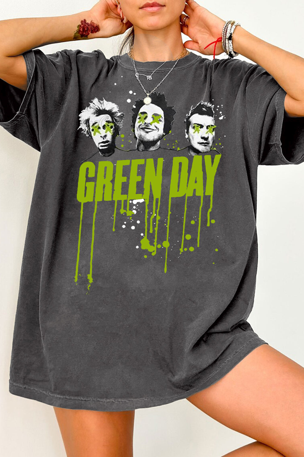 New Retro Green Day Drips Tour Tee For Women