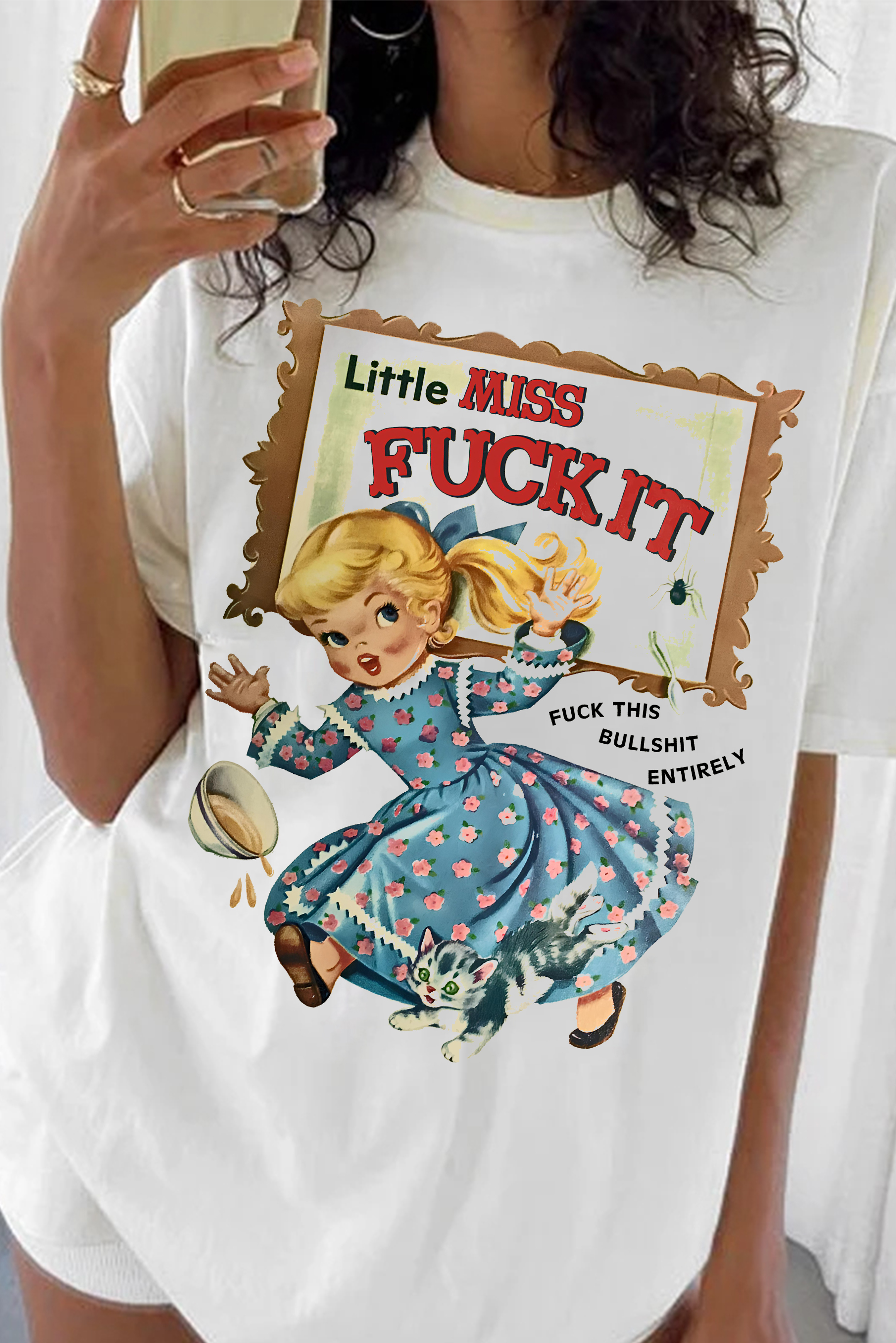 New Retro Funny Art Gril TEE FOR WOMEN