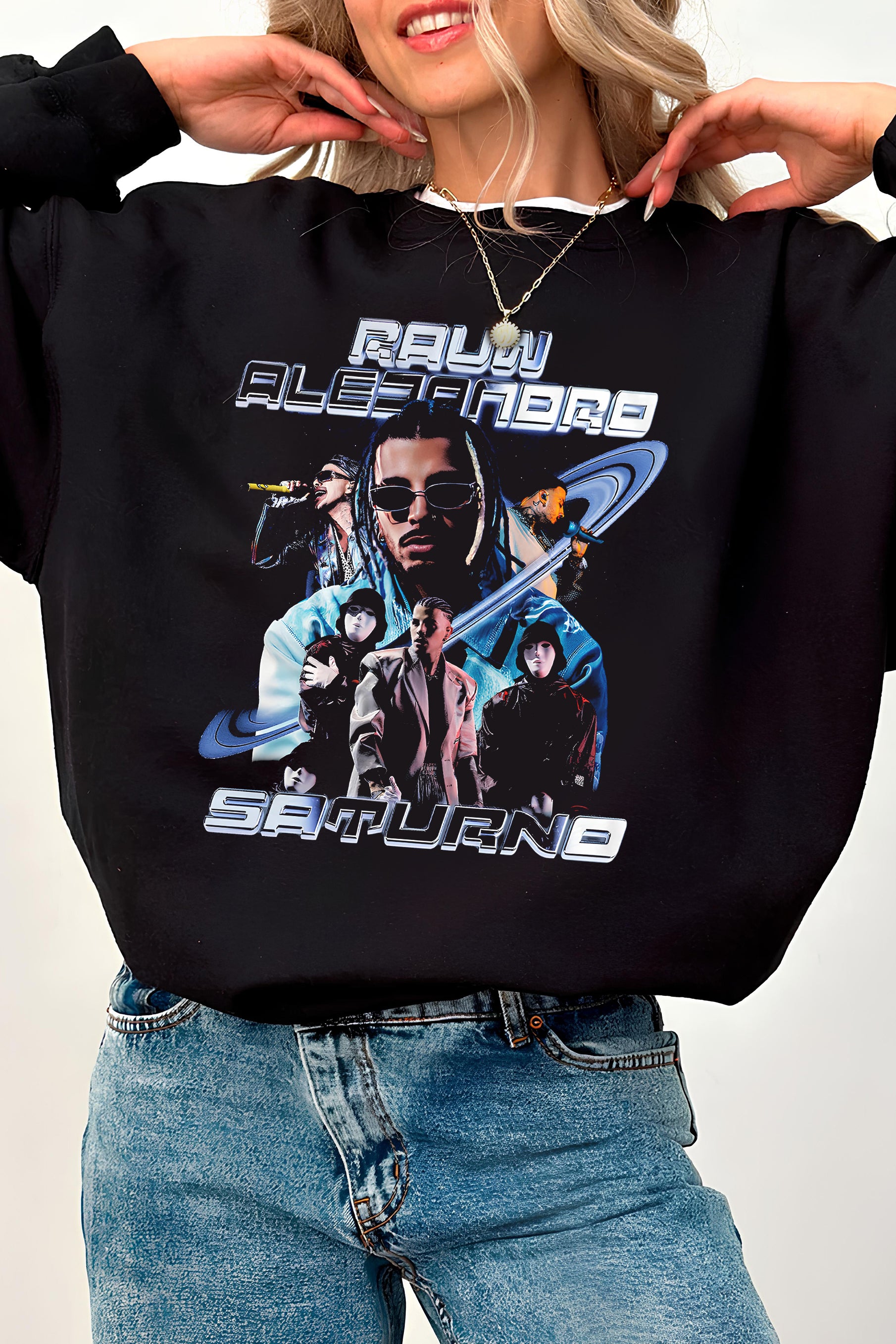 New Rauw Alejandro Vintage Fleece Sweatshirt For Women