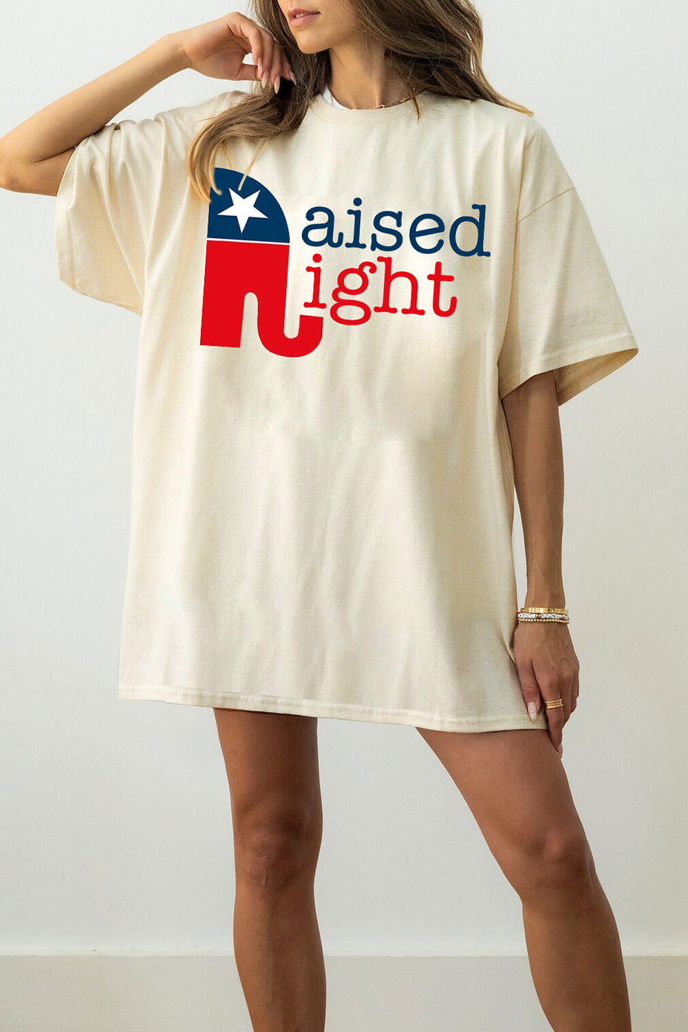 New Republican Raised Right Elephant Freedom Tee For Women