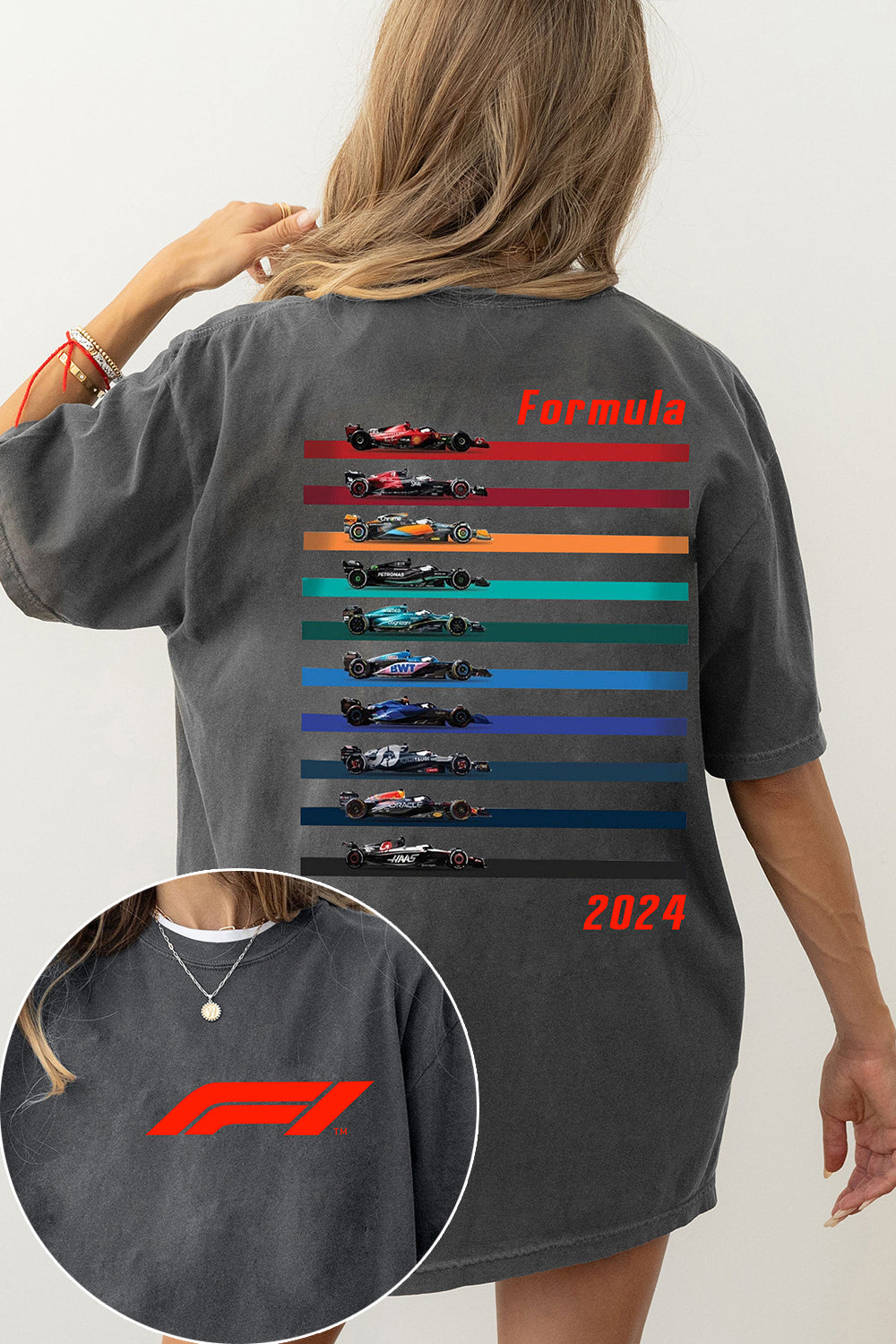 New Racing Inspired Cars 2024 Heavy Blend Vegas Tee For Women