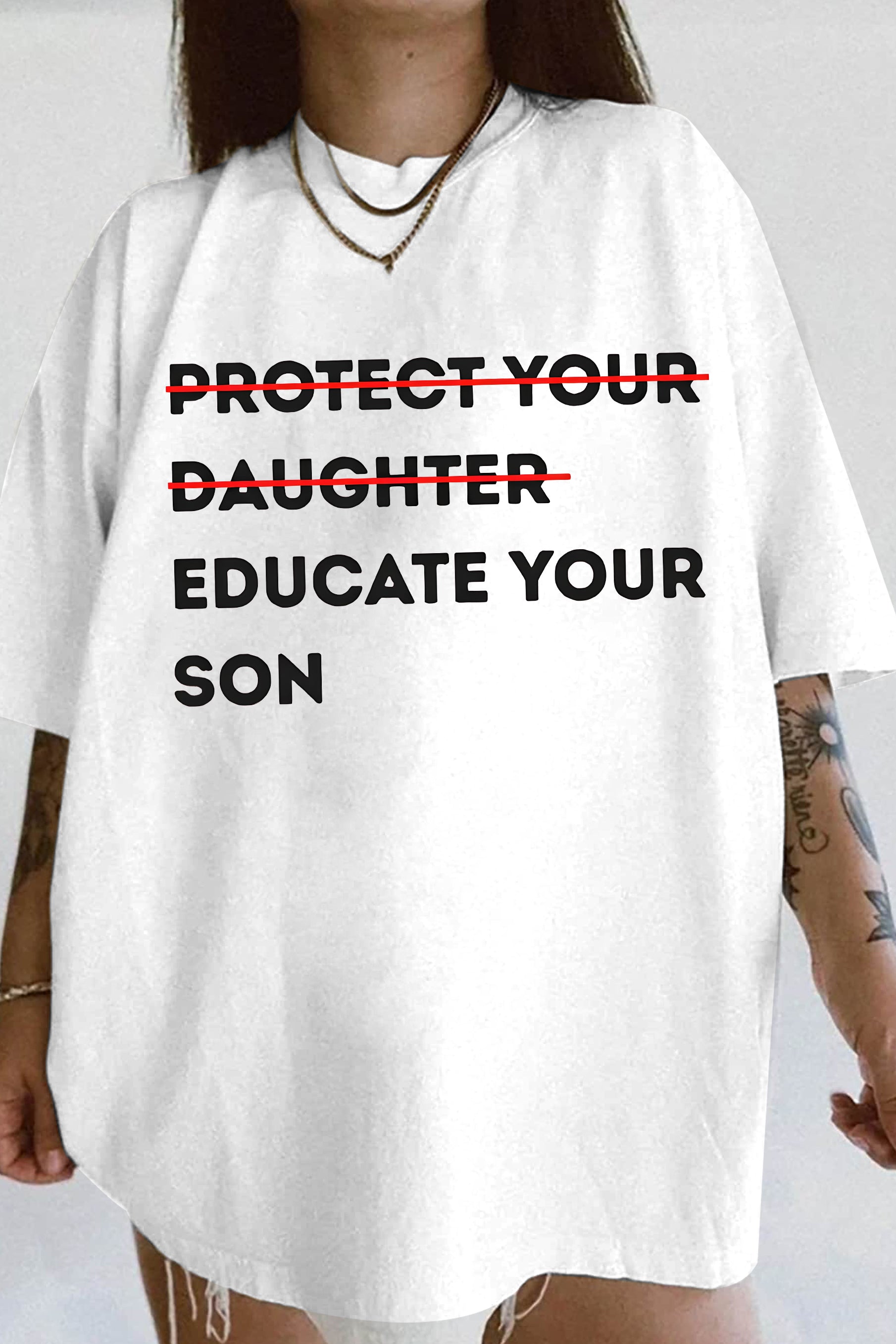 New Protect Your Daughter Educate Your Son Tee For Women