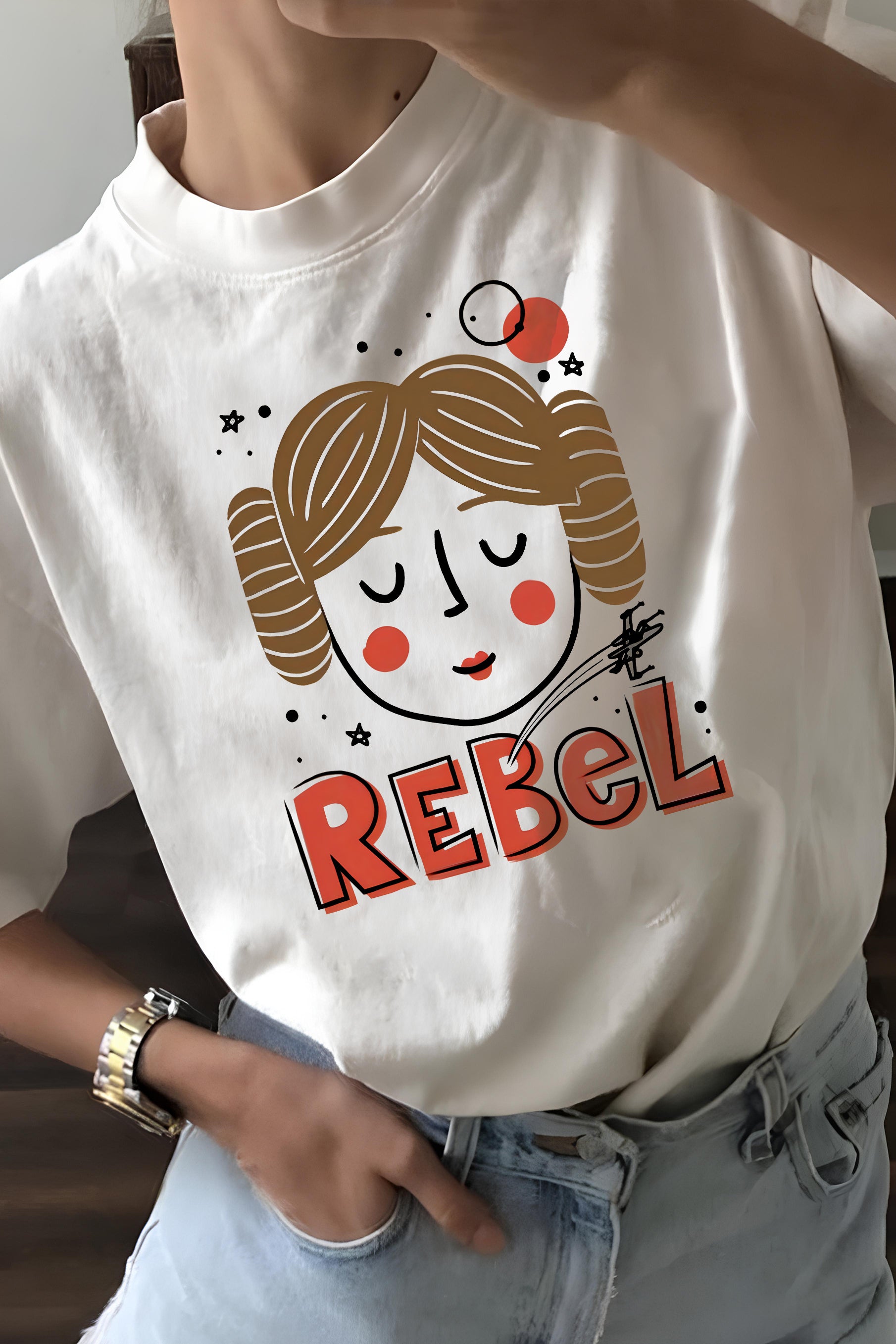 New Princess Leia Rebel Star Wars Tee For Women