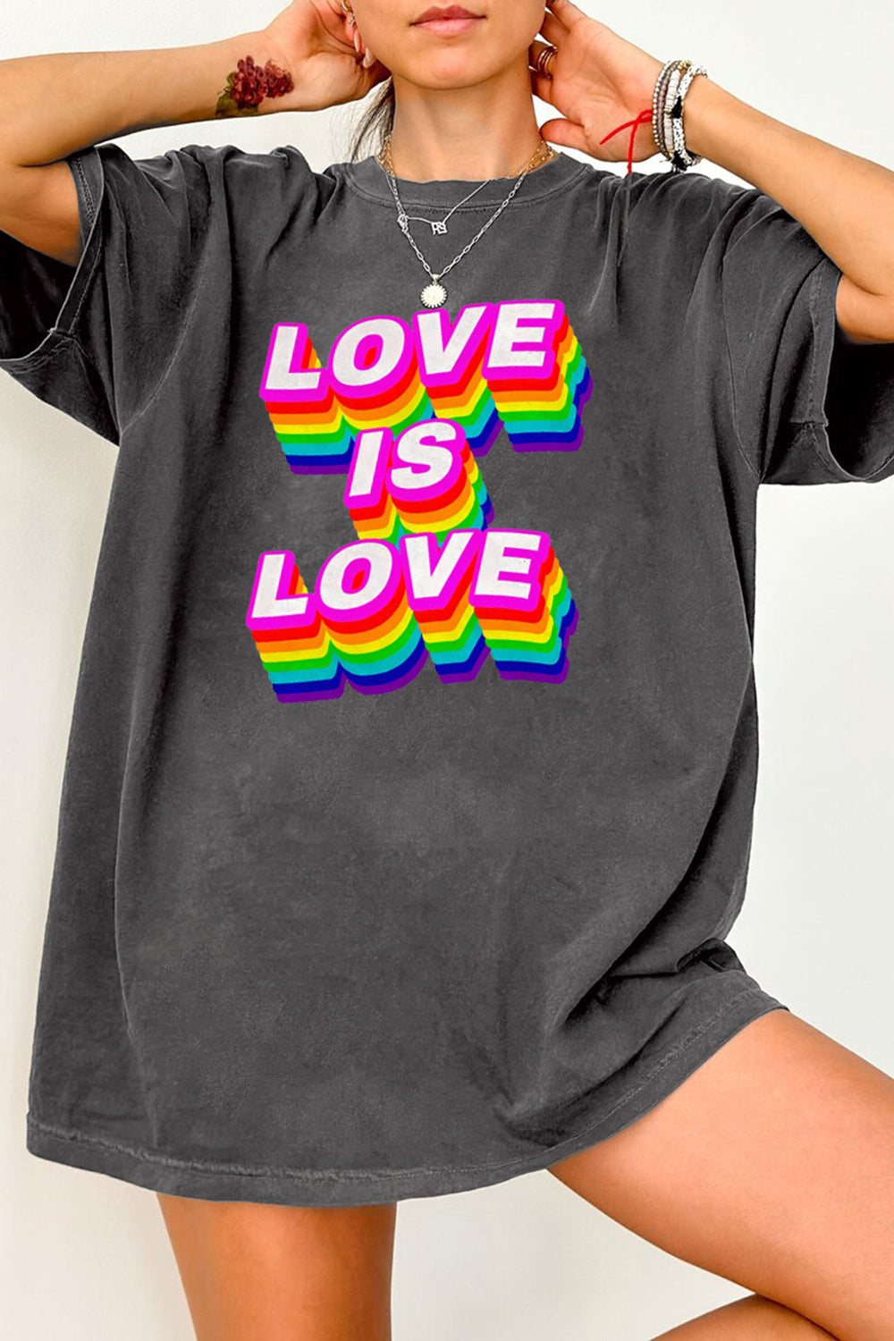 New Rainbow LGBT LOVE IS LOVE Tee For Women