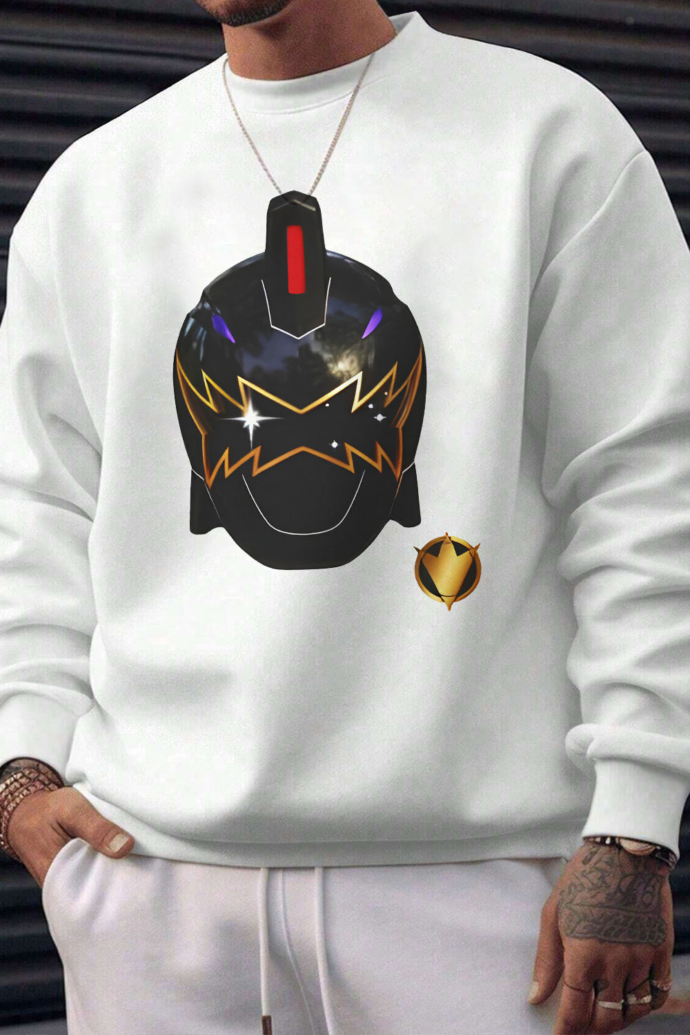 New Power Rangers Graphic Fleece Sweatshirt For Men