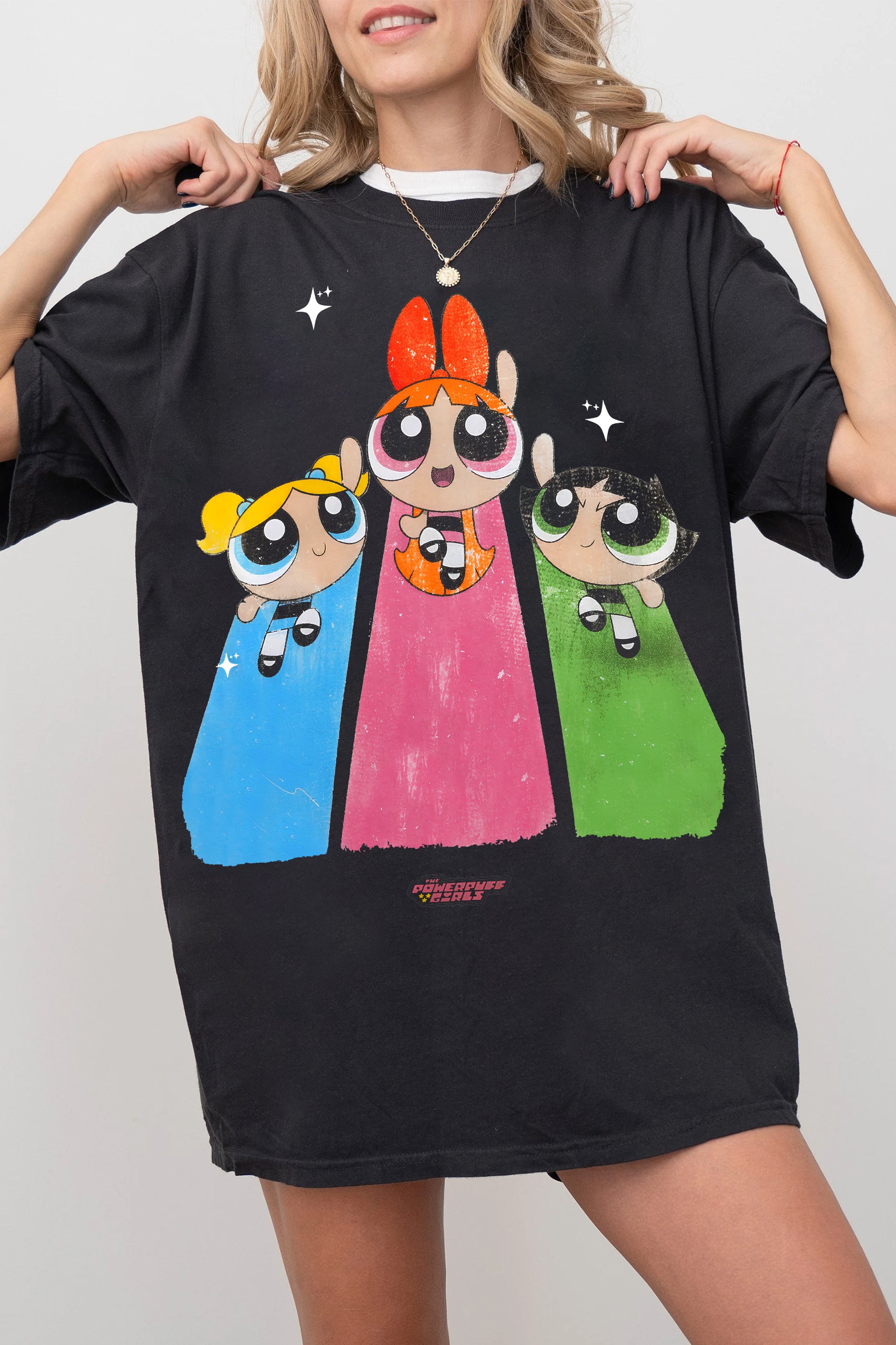 POWERPUFF GIRLS RUN THE WORLD AMERICAN CLASSIC TEE FOR WOMEN