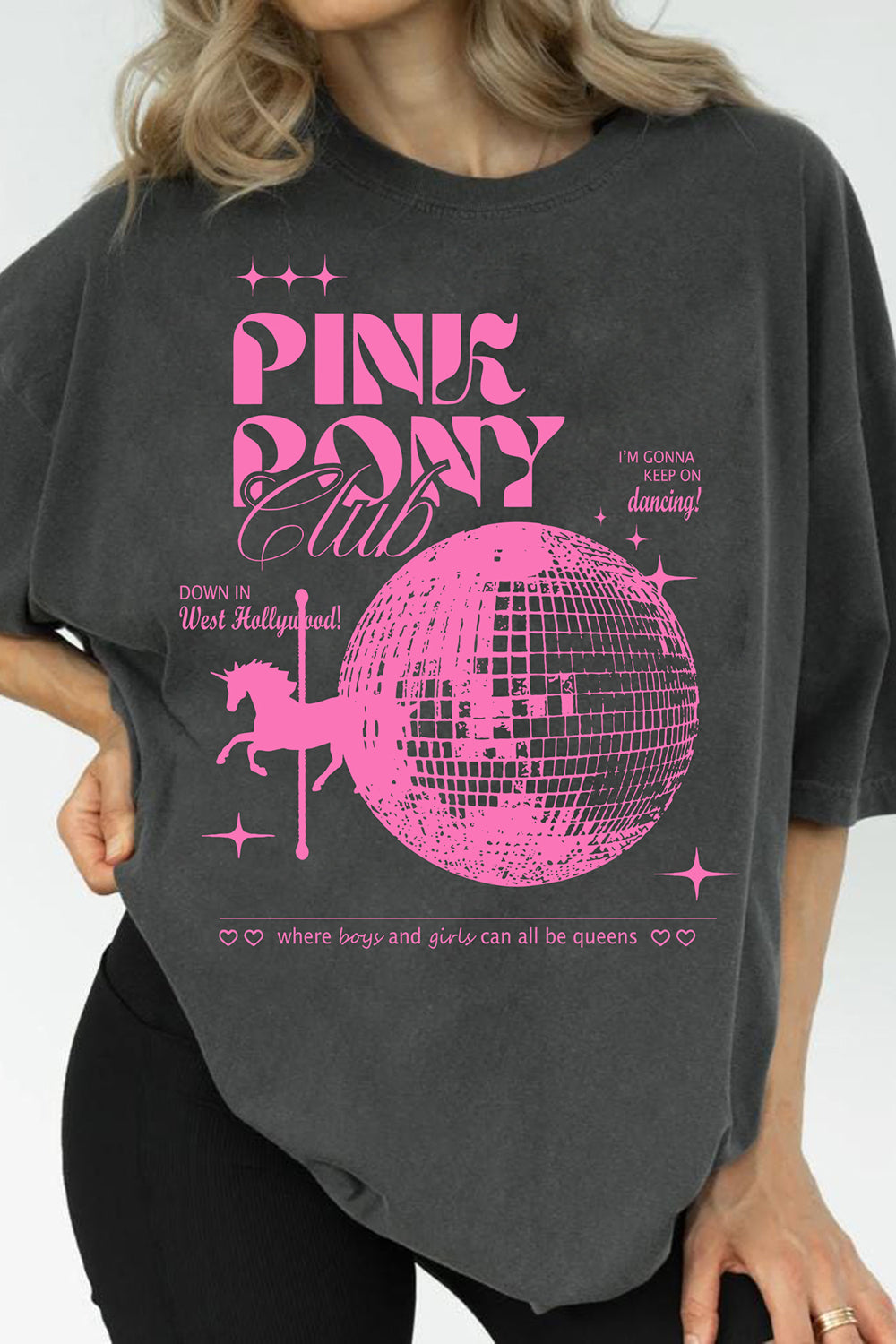 New Pink Pony Club Midwest Princess Vintage Disco Tee For Women