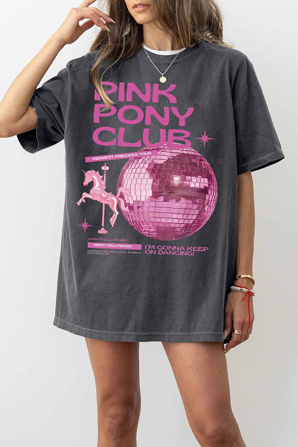 New Pink Pony Club Disco Tee For Women