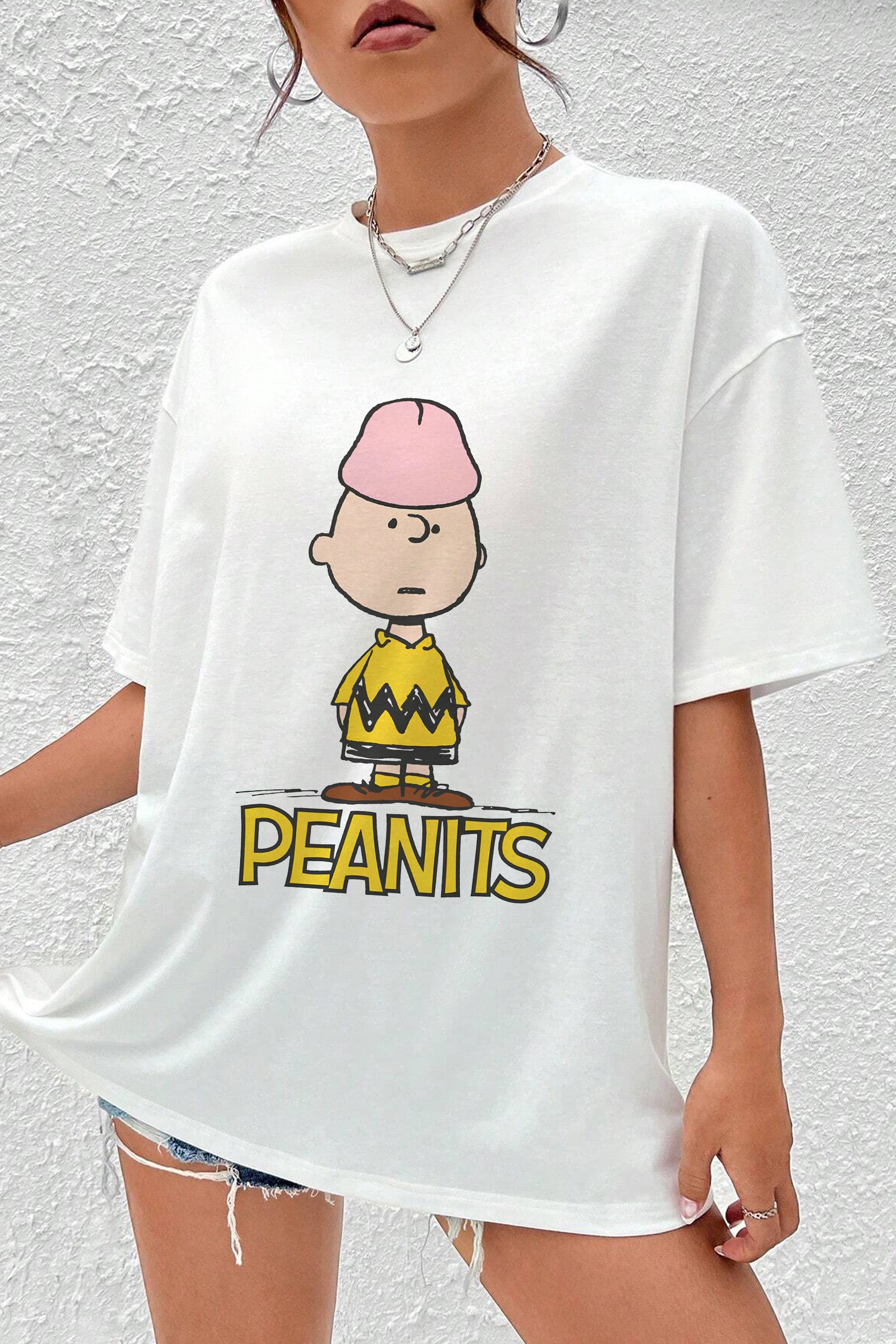 New Peanits Charlie Brown Funny Tee For Women