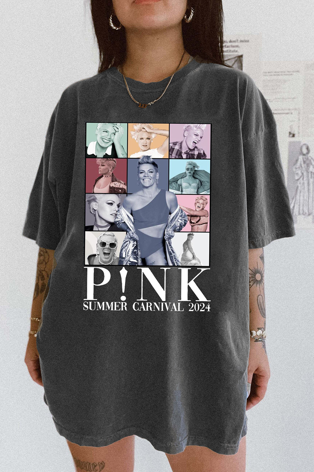 New P!nk Pink Singer Carnival 2024 Tour Tee For Women
