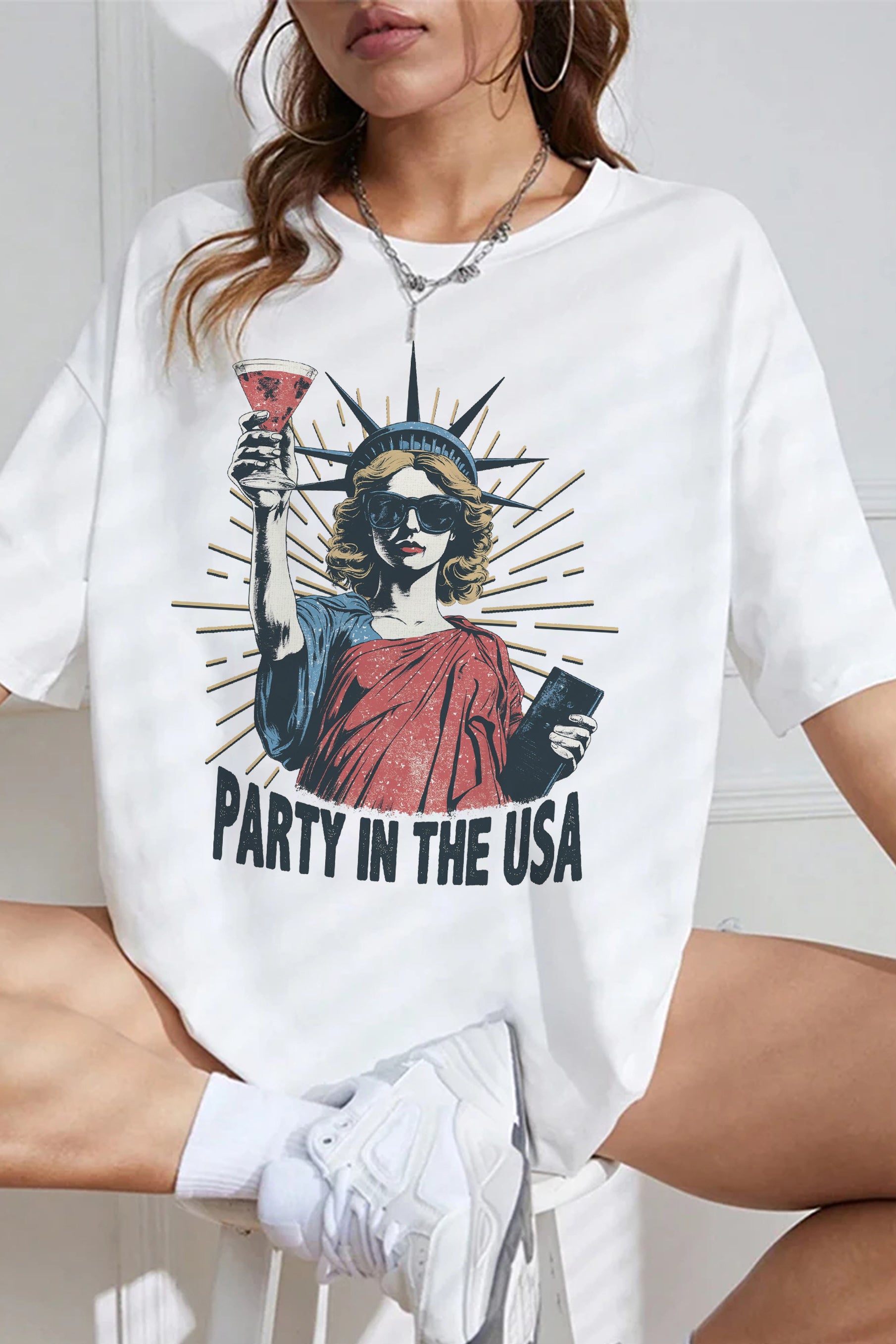 New Party in the USA 4th of July Tee For Women