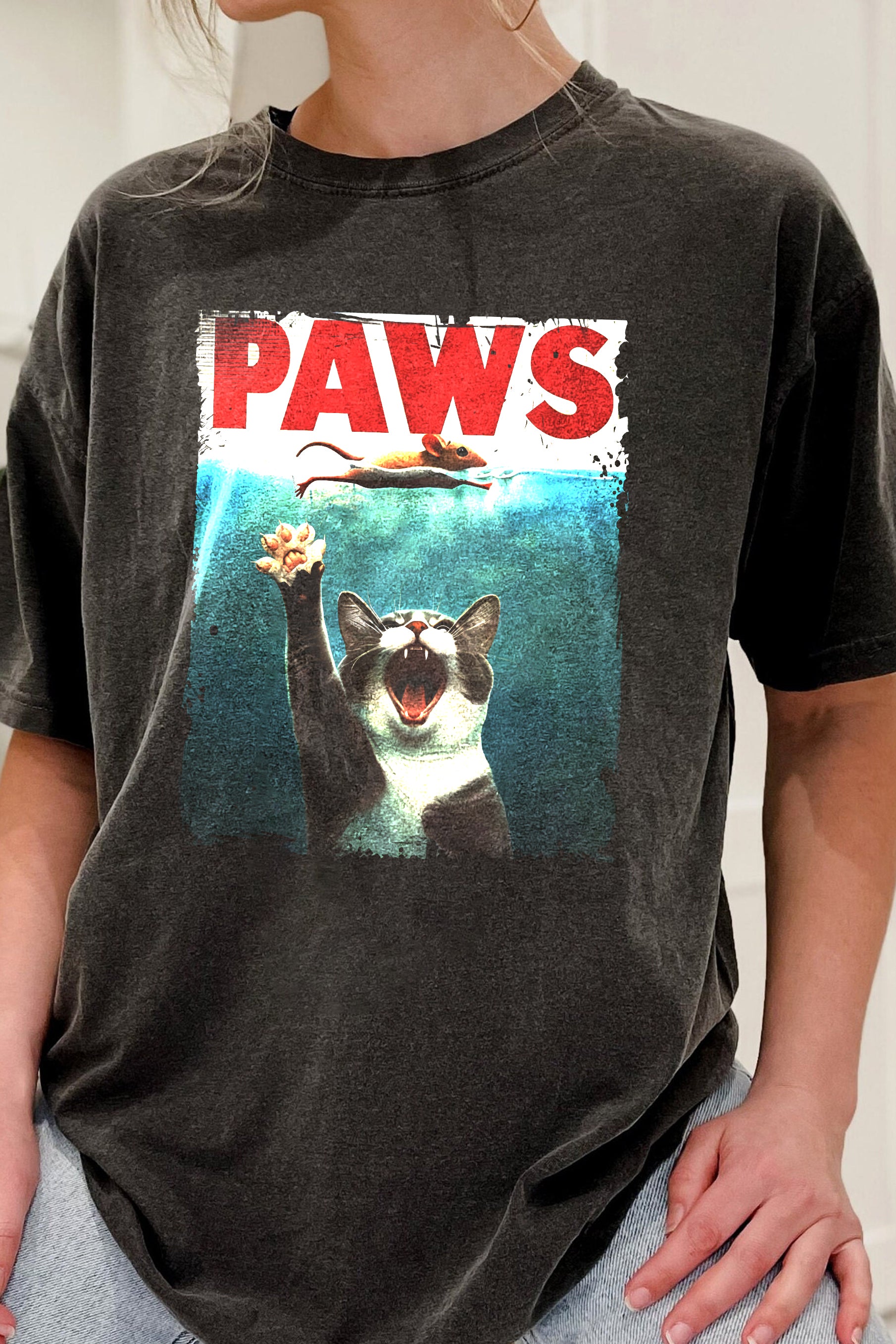New Paws Cute Cat  Funny Cat Lover Tee For Women