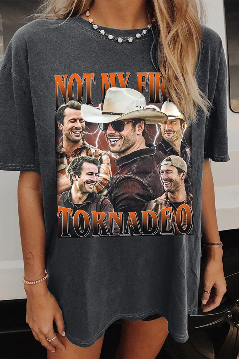 Not My First Tornadeo Glen Powell Tee For Women