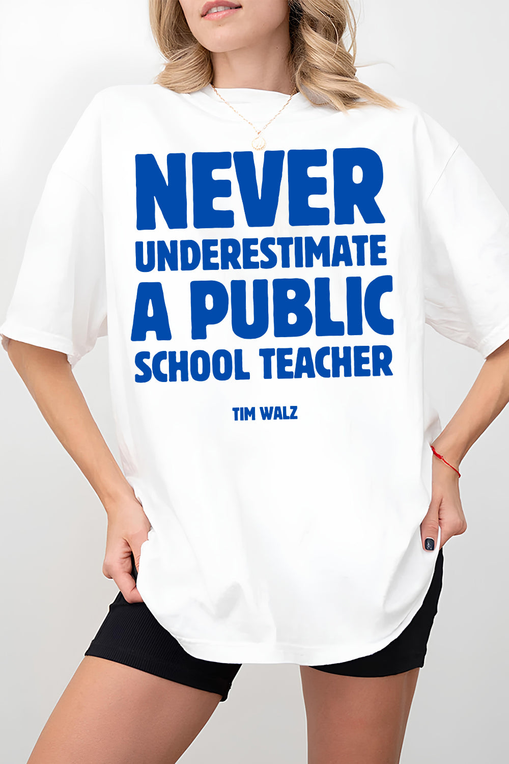 Never Underestimate a Public School Teacher KM Tee For Women