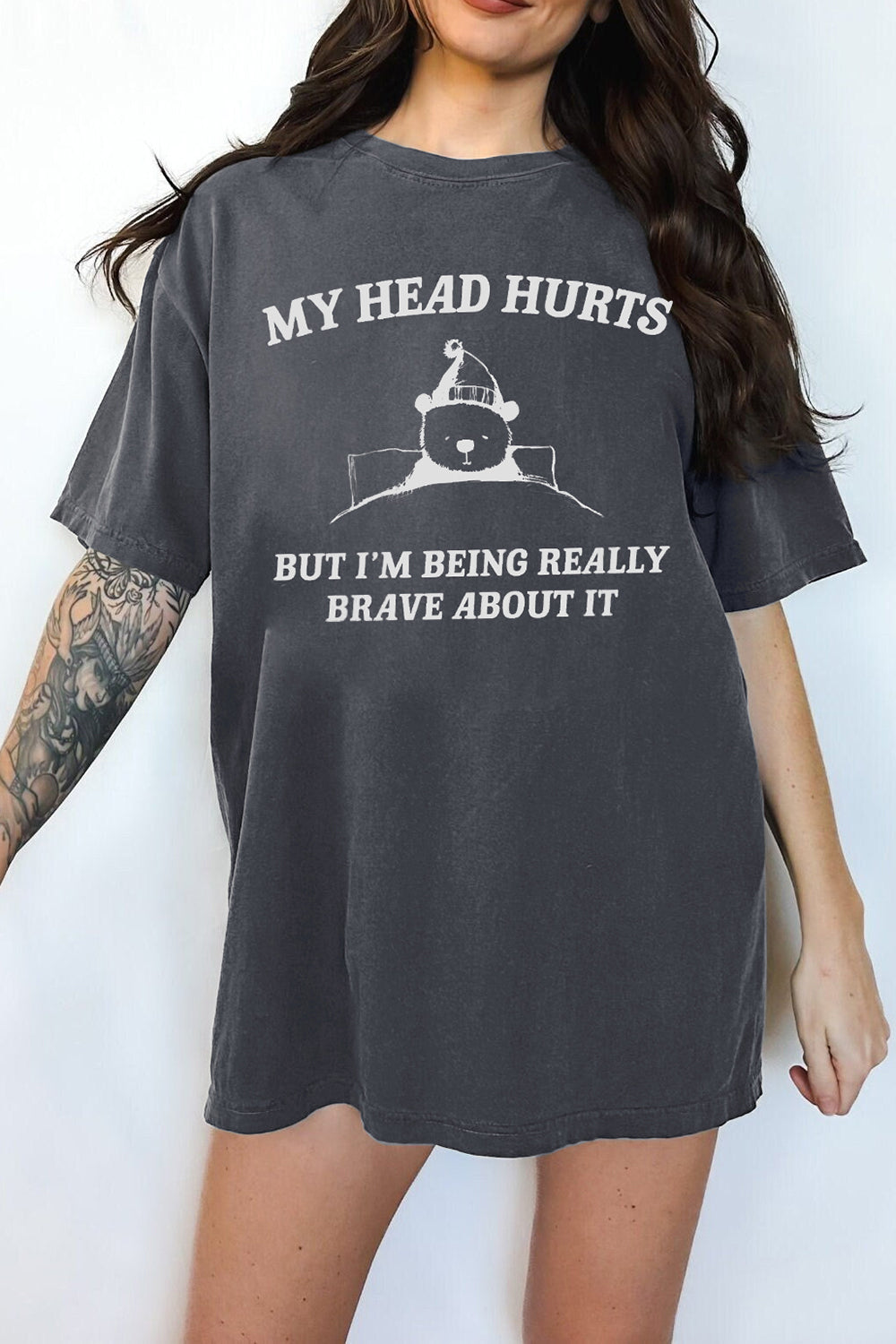New My Head Hurts But I’m Being Brave Tee For Women