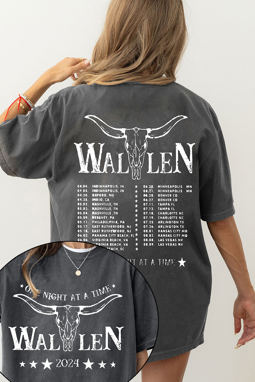 Morgan Wallen Tour 2024 One Night At A Time Tour Tee For Women