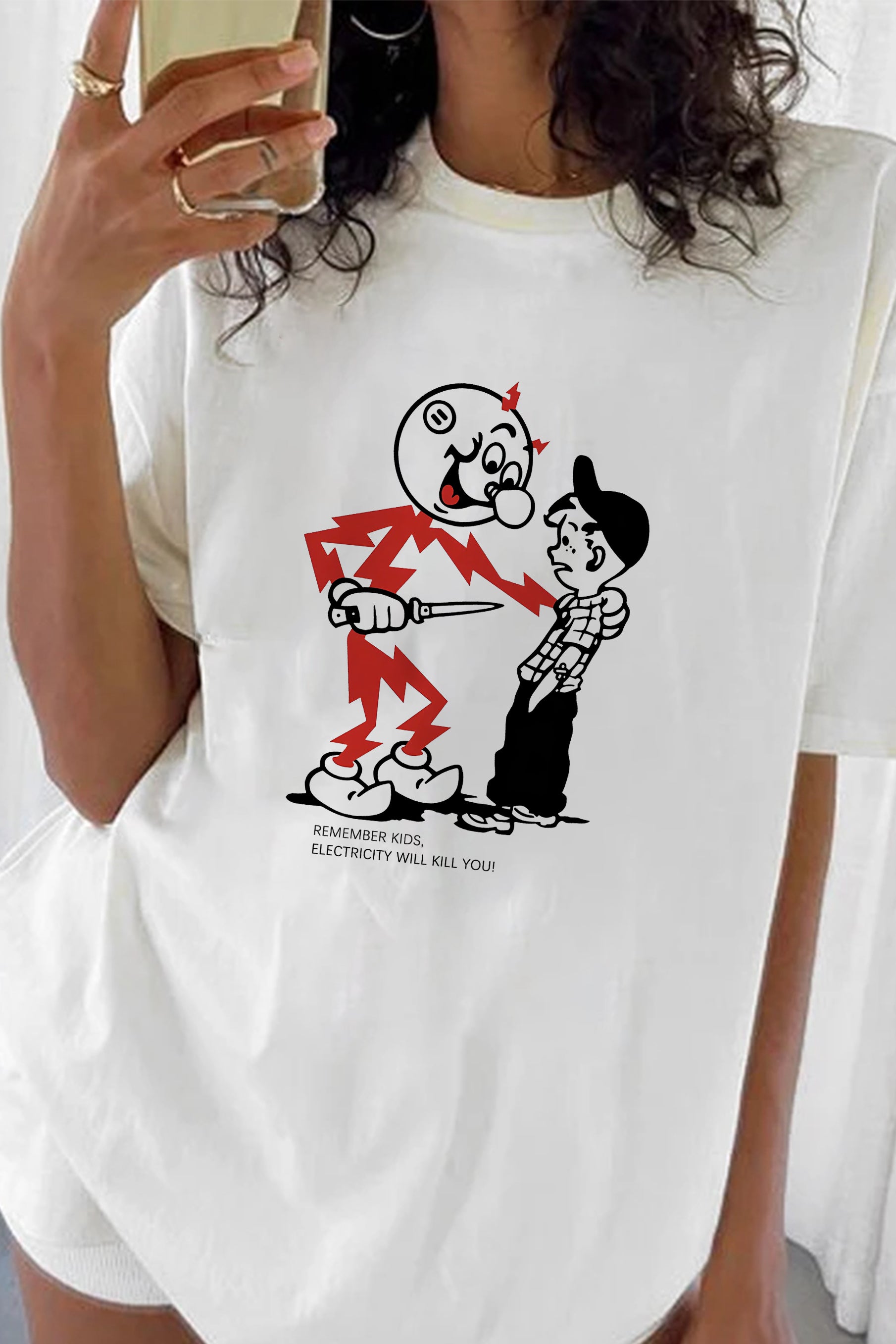 Mr. Electricity Funny Retro Tee For Women