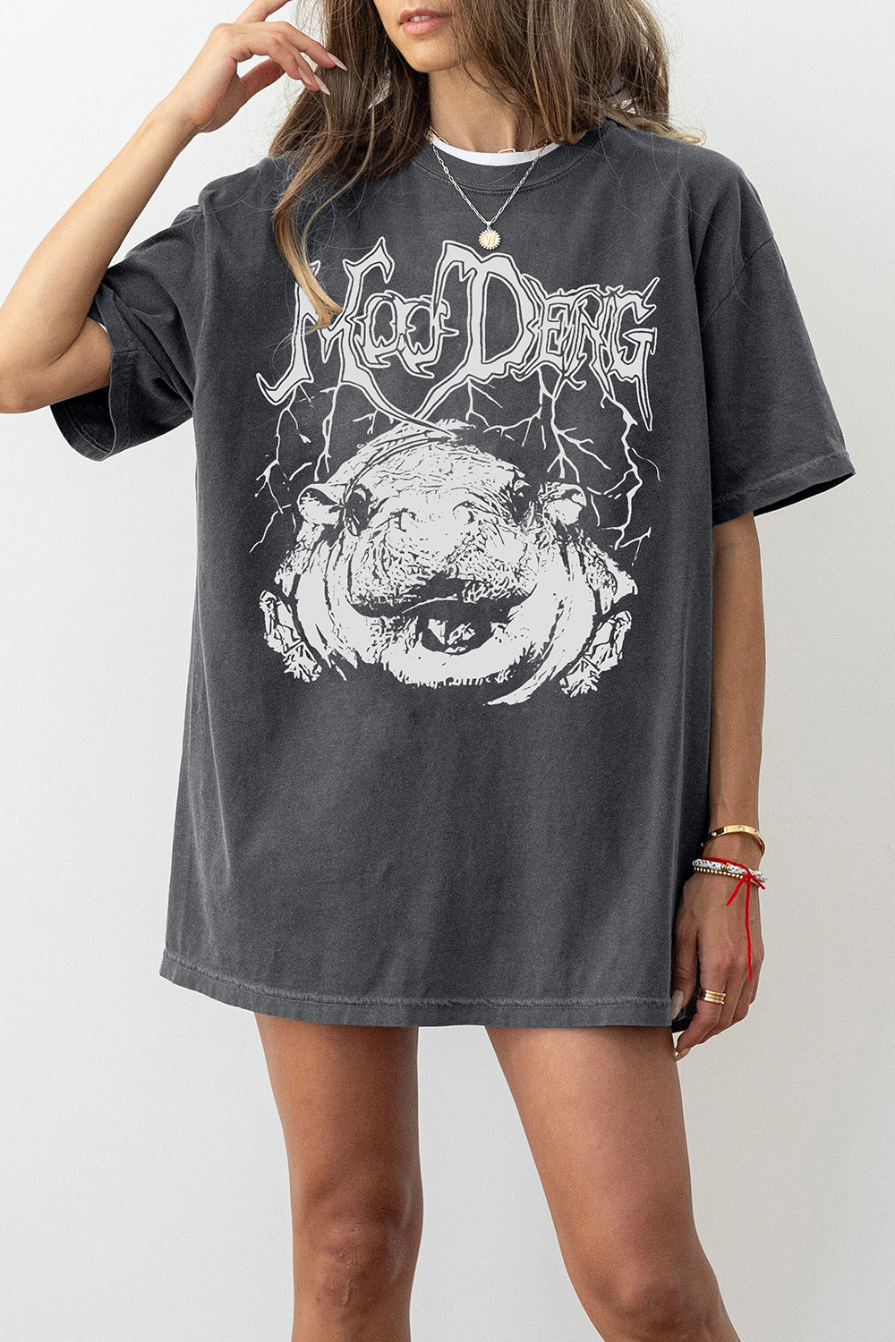New Moo Deng Metal Tee For Women