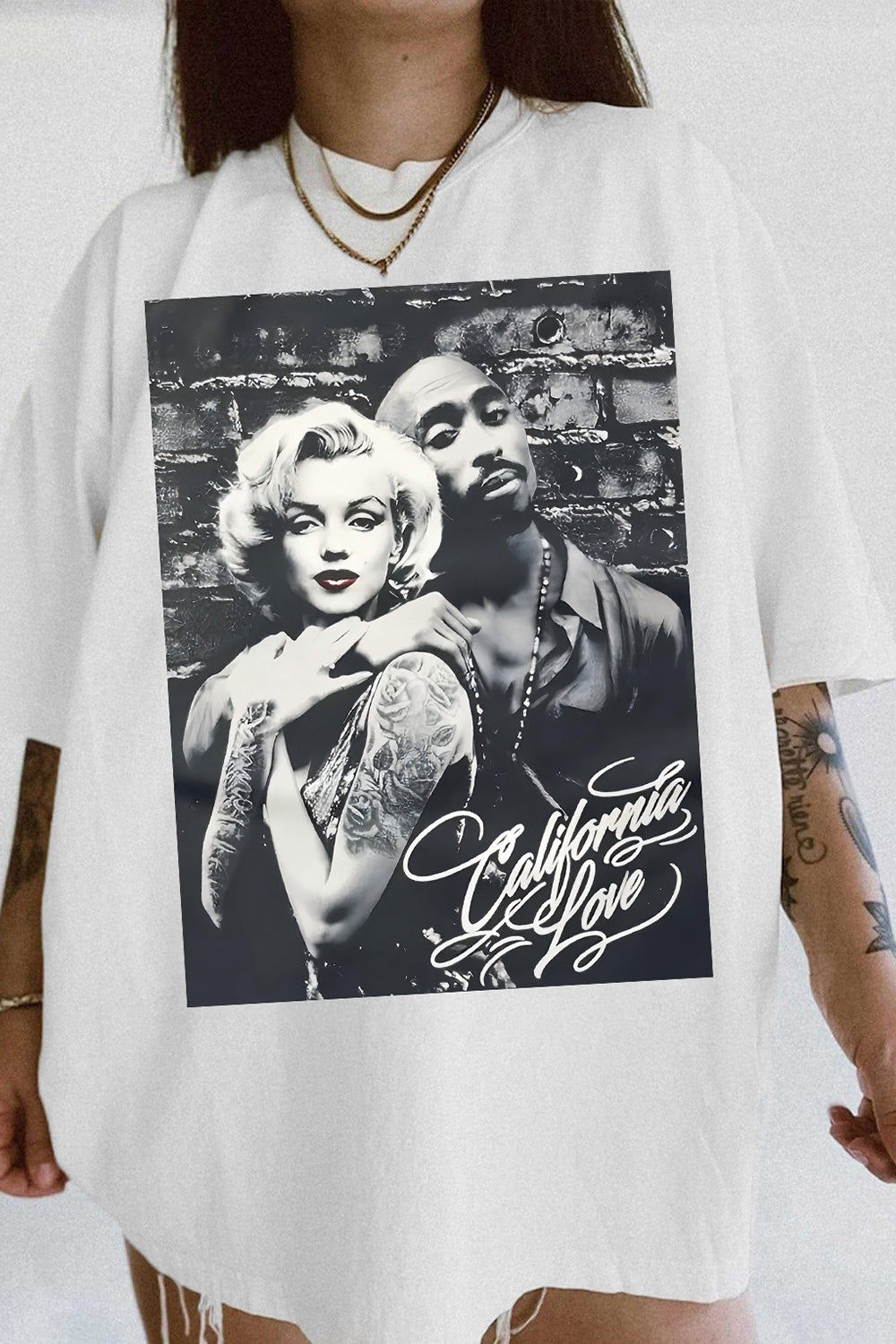 New Marilyn Monroe and Tupac Shakur Graphic Tee For Women