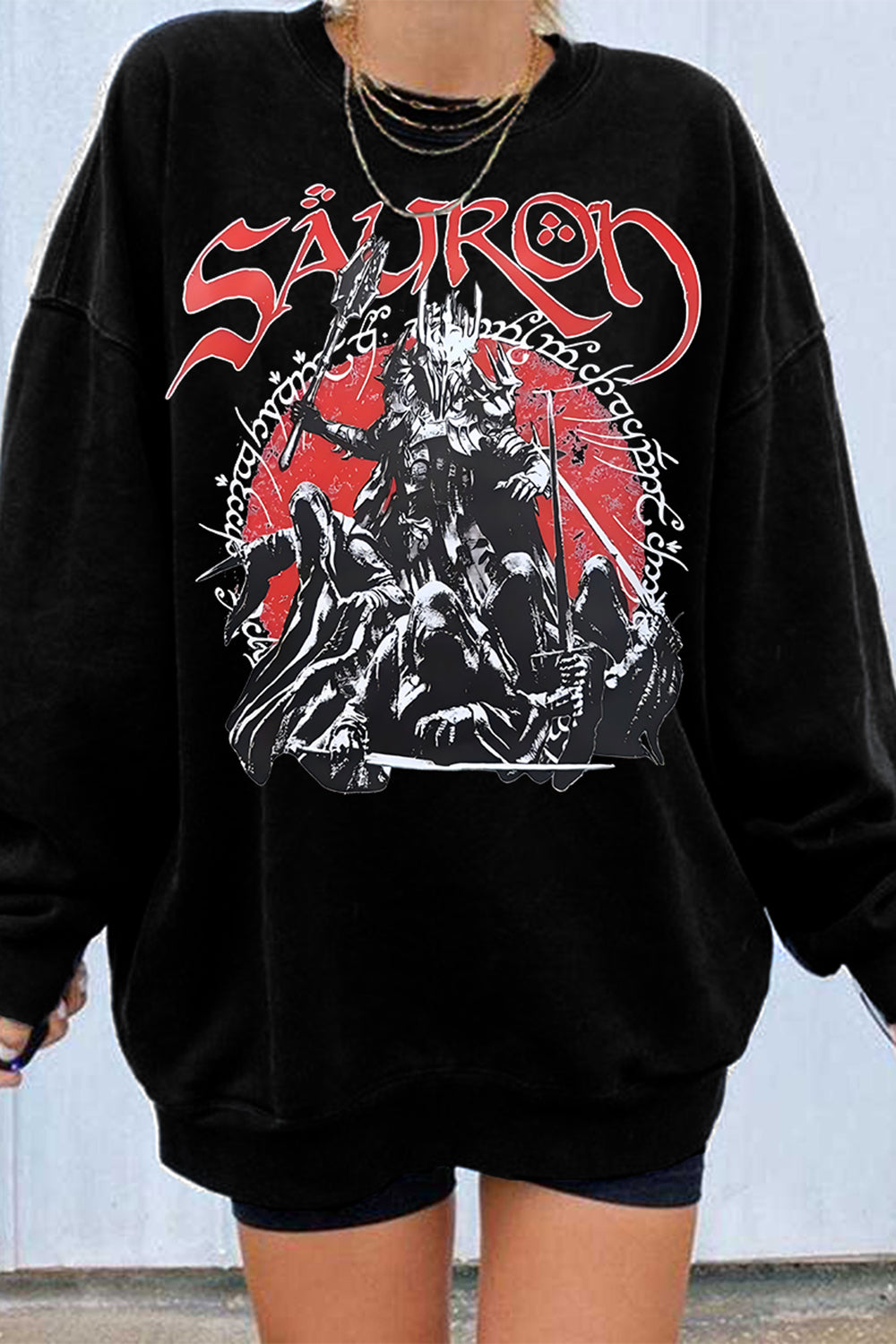 New LOTR Fantasy Tolkien Sauron Graphic Sweatshirt For Women