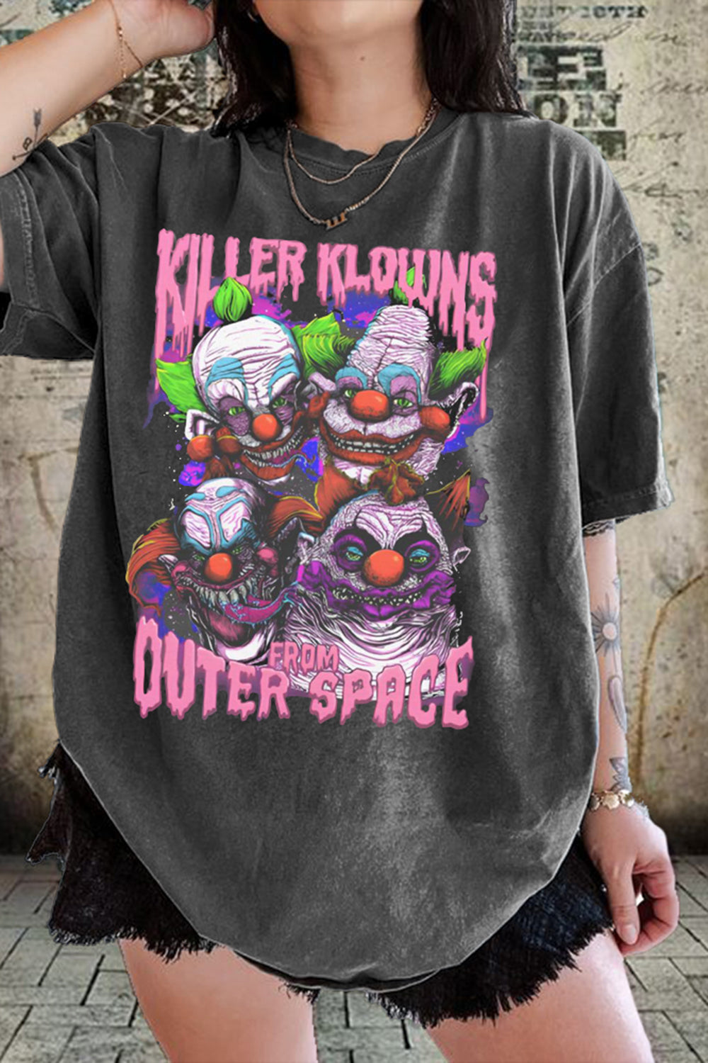 New Killer Klowns From Outer Space Creepy Clown Tee For Women