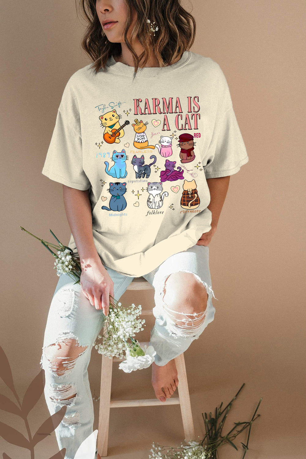 New Karma Is A Cat Tee For Women