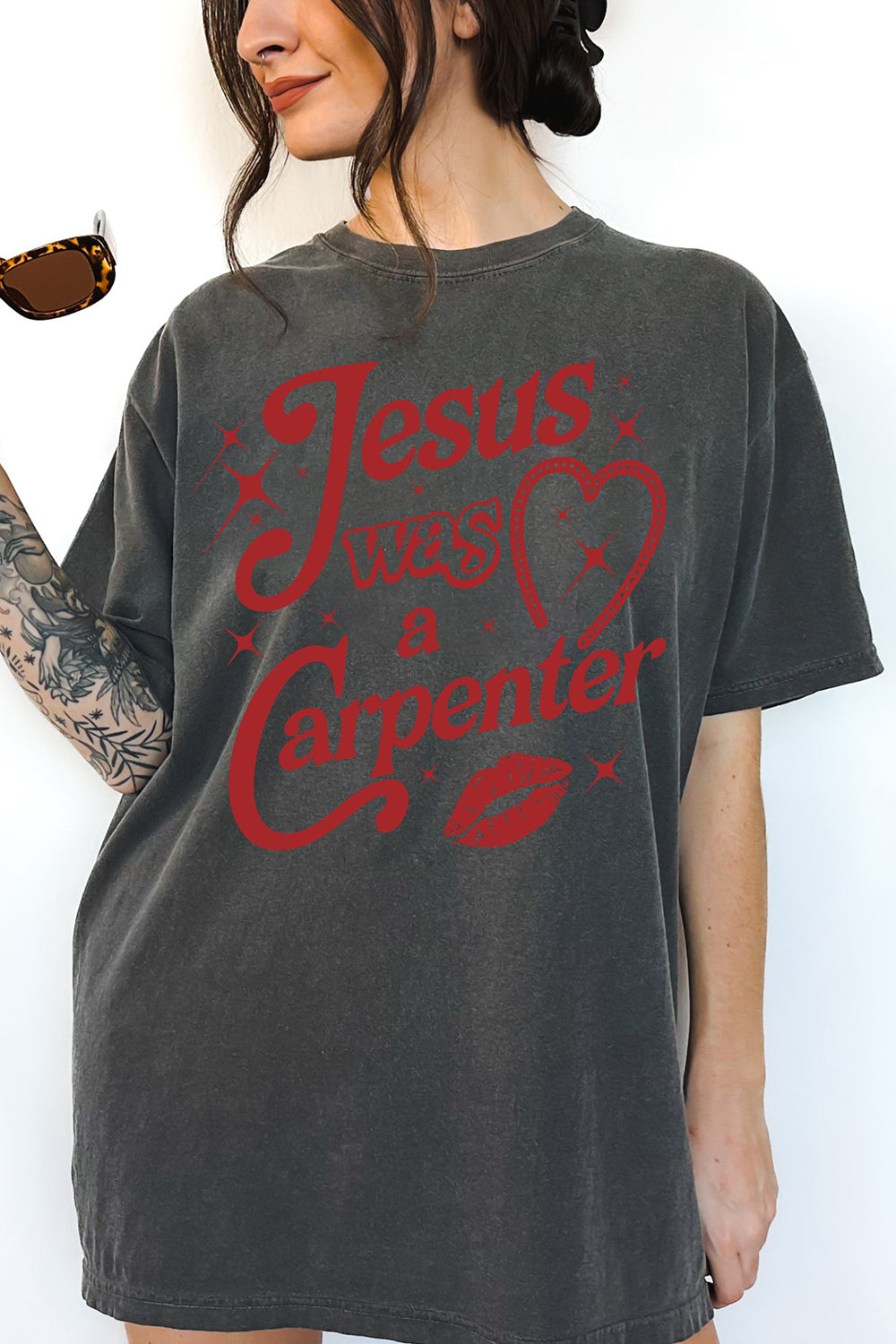 Jesus Was A Carpenter Vintage Inspired Tee For Women