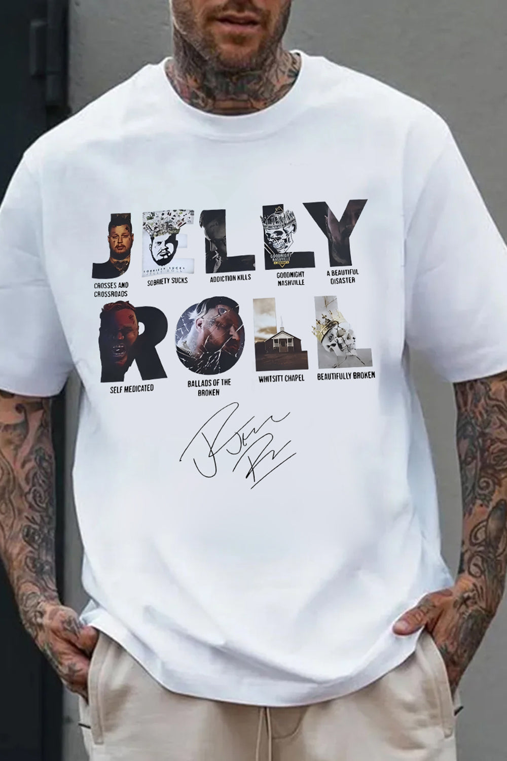 Jelly Roll Tour Album Tee For Men