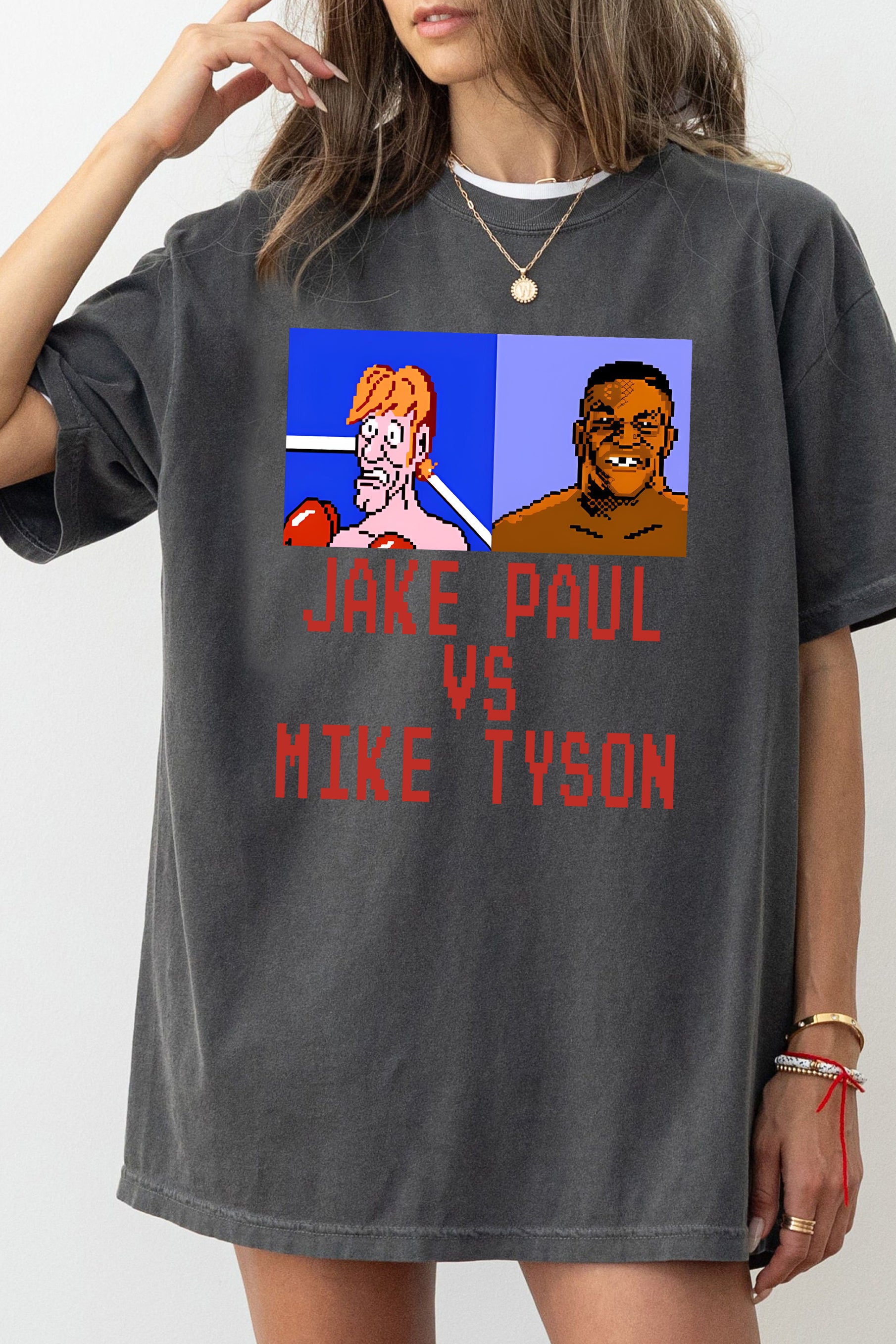Jake Paul Vs Mike Tyson Punch Out Game Style Tee For Women